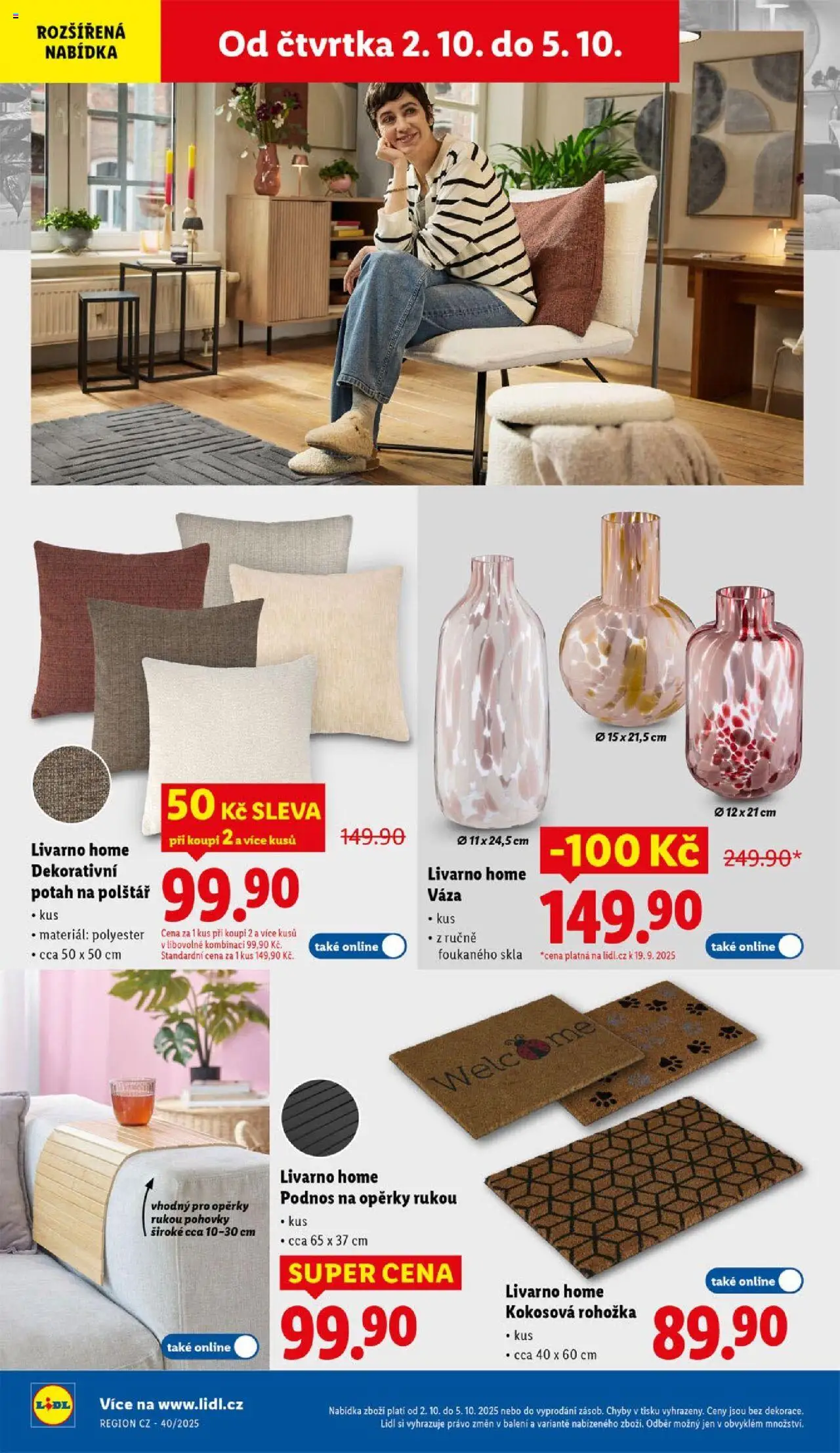 Lidl leták od 02.10.2025 | Strana: 37 | Produkty: Podnos, Polštář, Rohožka, Váza