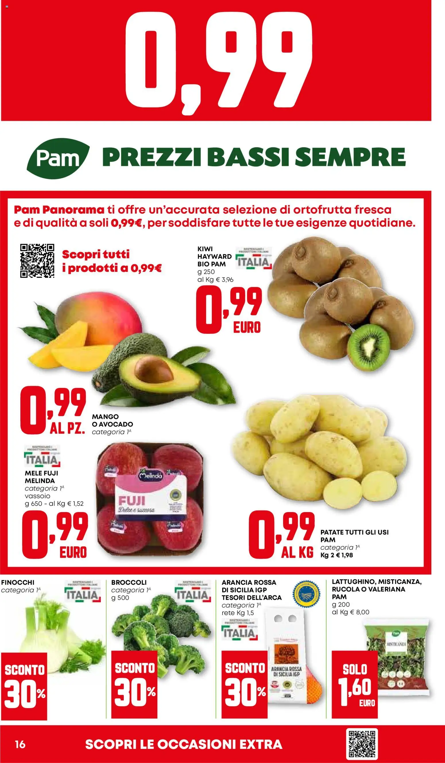 Volantino PAM del 15.01.2026 | Pagina: 16 | Prodotti: Rucola, Mango, Broccoli, Arancia