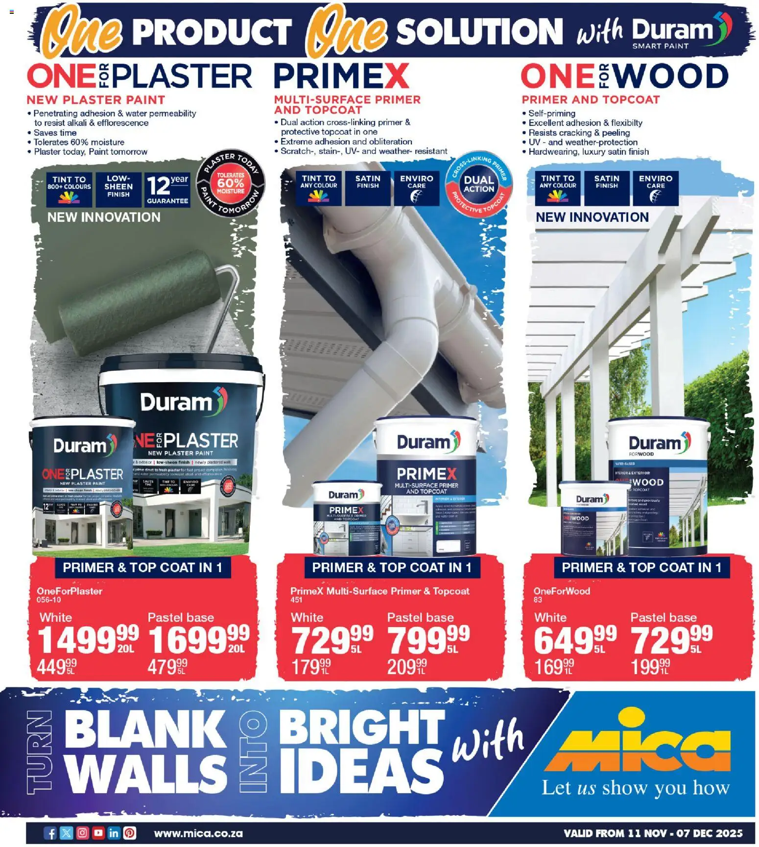 New MICA catalogue – valid from 11.11.2025 | Page: 1 | Products: Coat, Paint, Plaster, Water