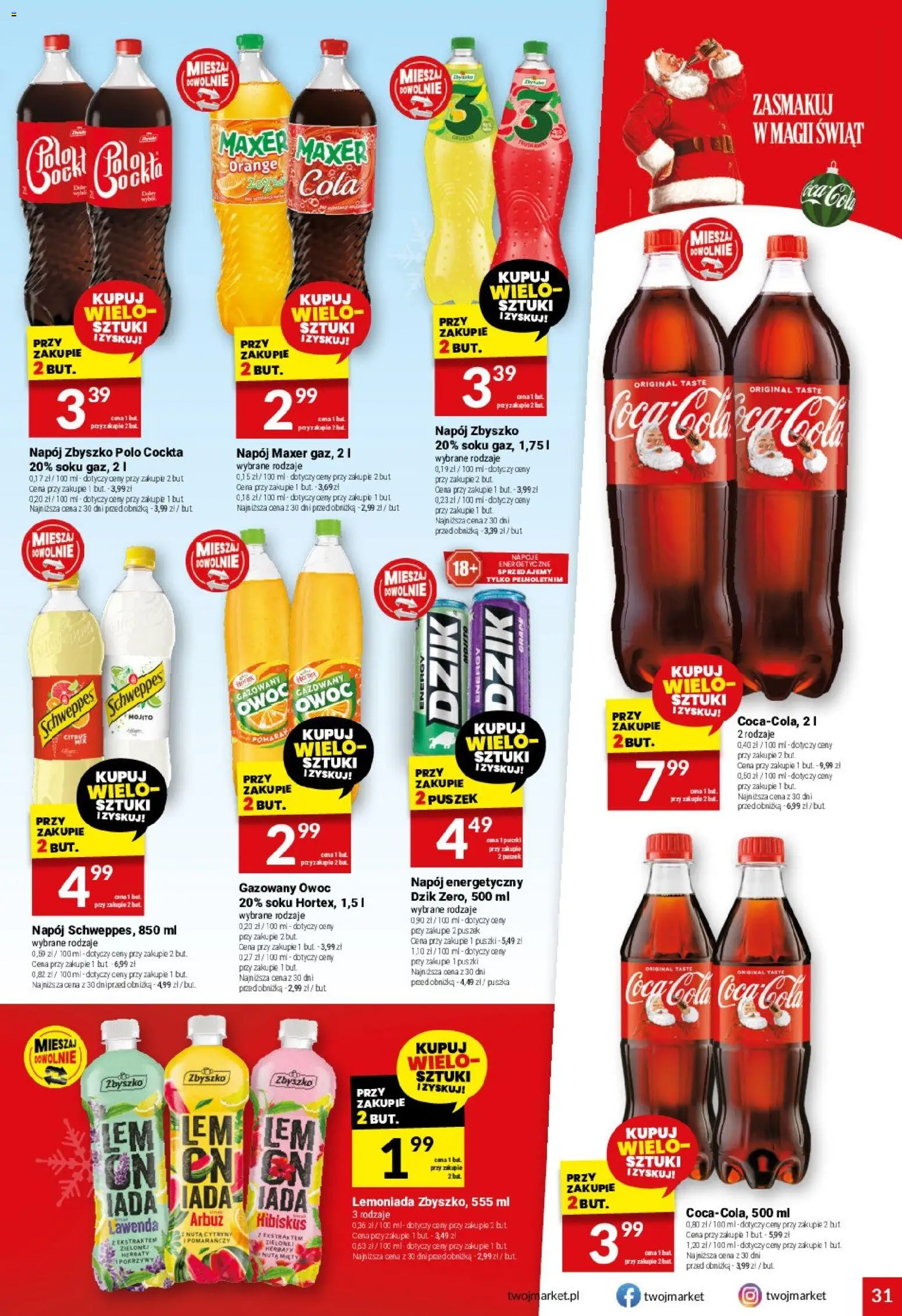 Twój Market Gazetka od 03.12.2025 | Strona: 31 | Produkty: Arbuz, Napoje, Coca cola, Cytryny