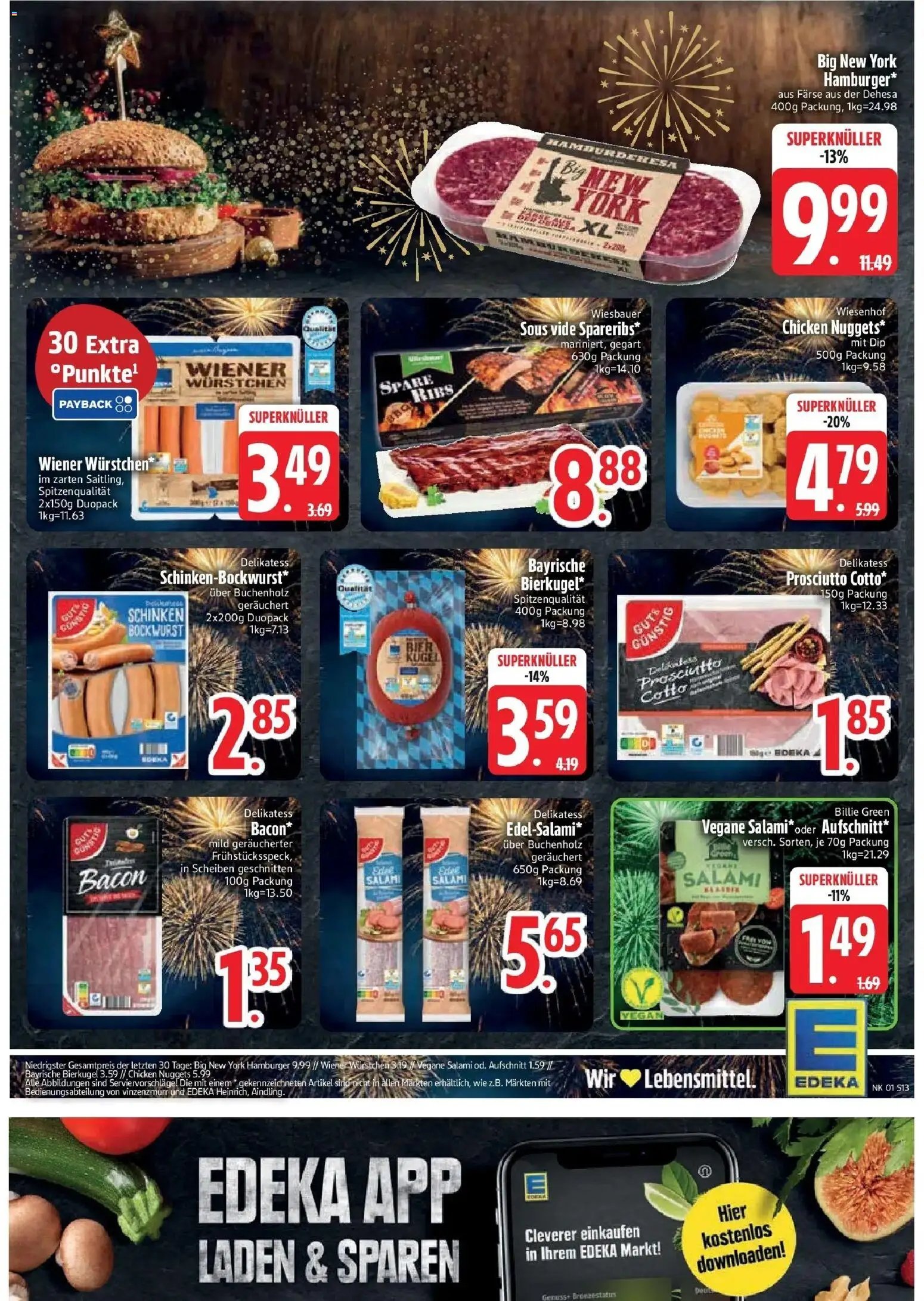 Edeka prospekt Vohburg	 – gültig ab 28.12.2025 | Seite: 15 | Produkte: Bockwurst, Wiener wurstchen, Salami, Schinken