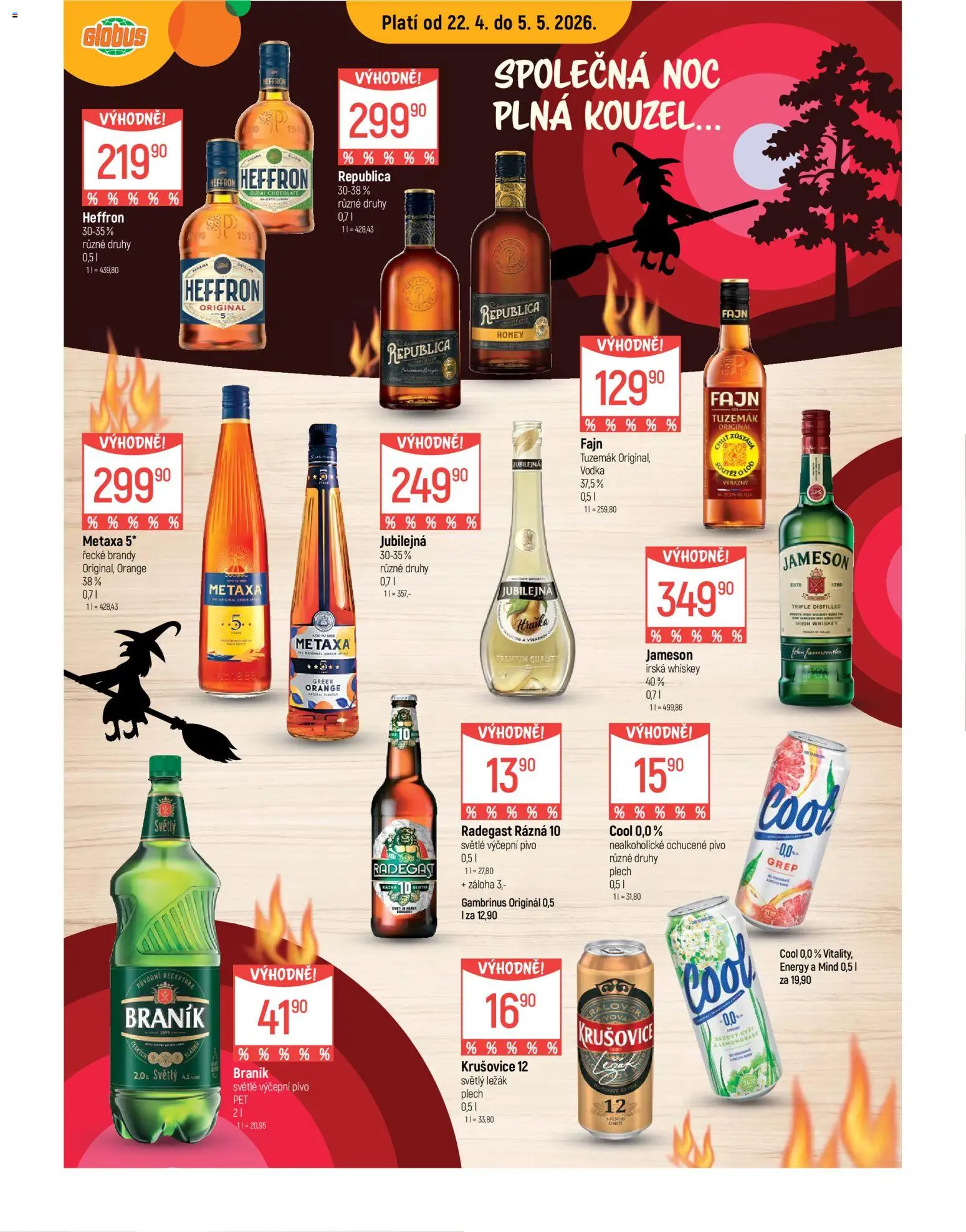 Globus leták - Opava od 22.04.2026 | Strana: 13 | Produkty: Whiskey, Vodka, Brandy, Tuzemák