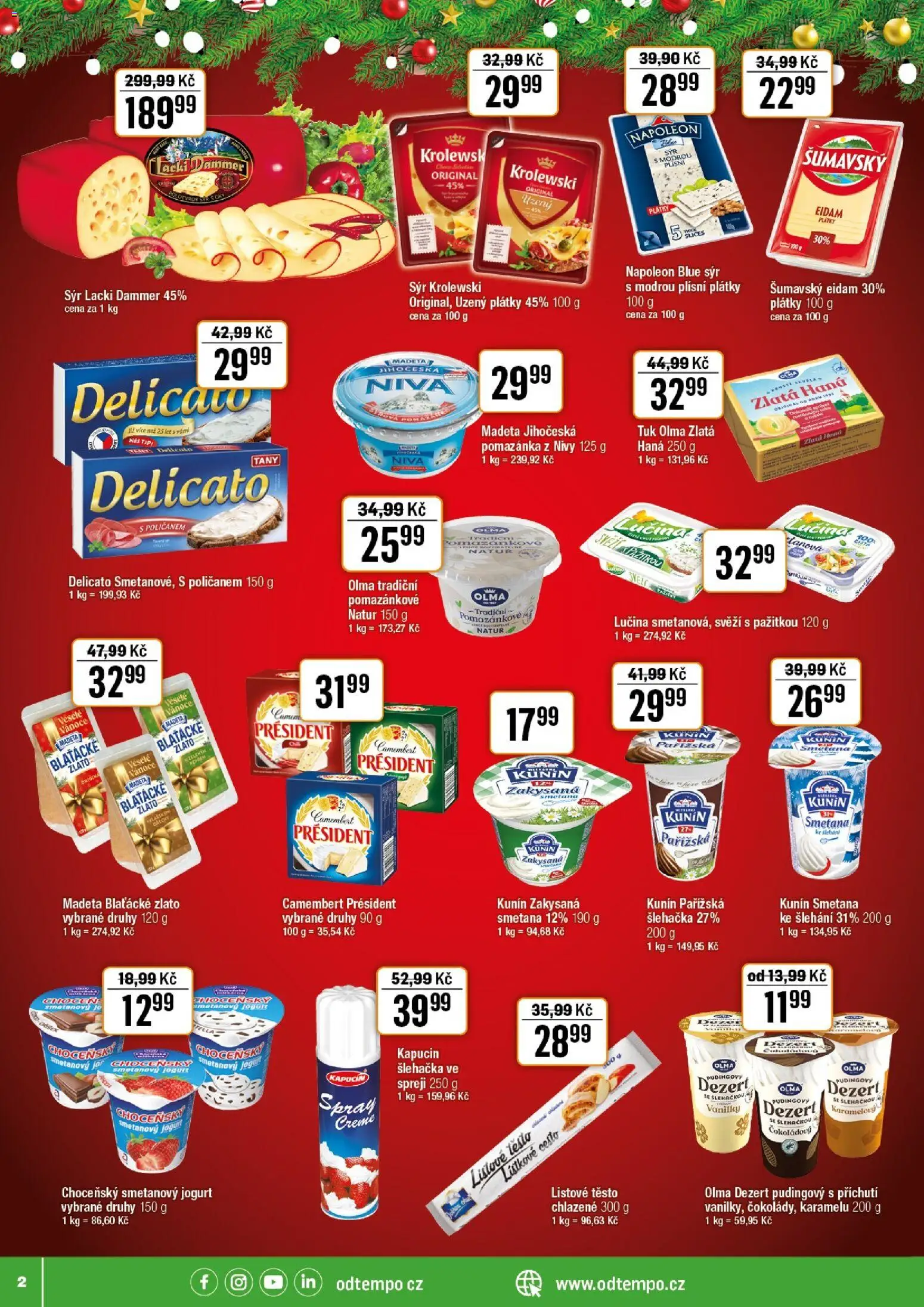 Tempo leták - Tuty od 17.12.2025 | Strana: 2 | Produkty: Sýr, Smetana, Camembert, Těsto