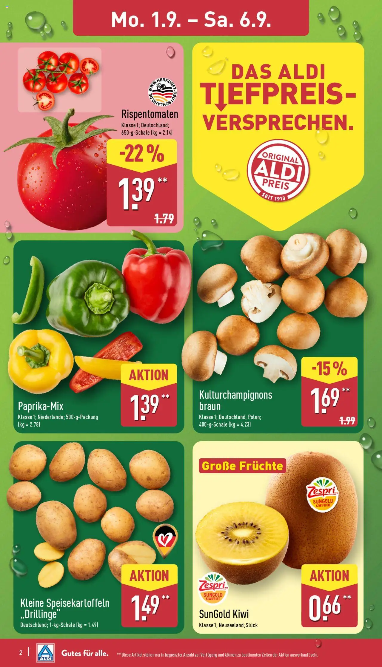 Aldi Prospekt 	 - gültig ab dem 01.09.2025 | Seite: 2 | Produkte: Kiwi
