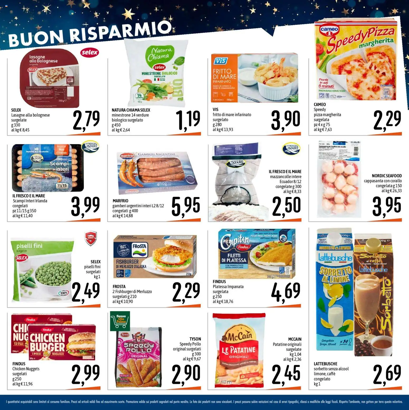 Volantino Emisfero del 28.12.2025 | Pagina: 16 | Prodotti: Sorbetto, Nuggets, Limone, Piselli