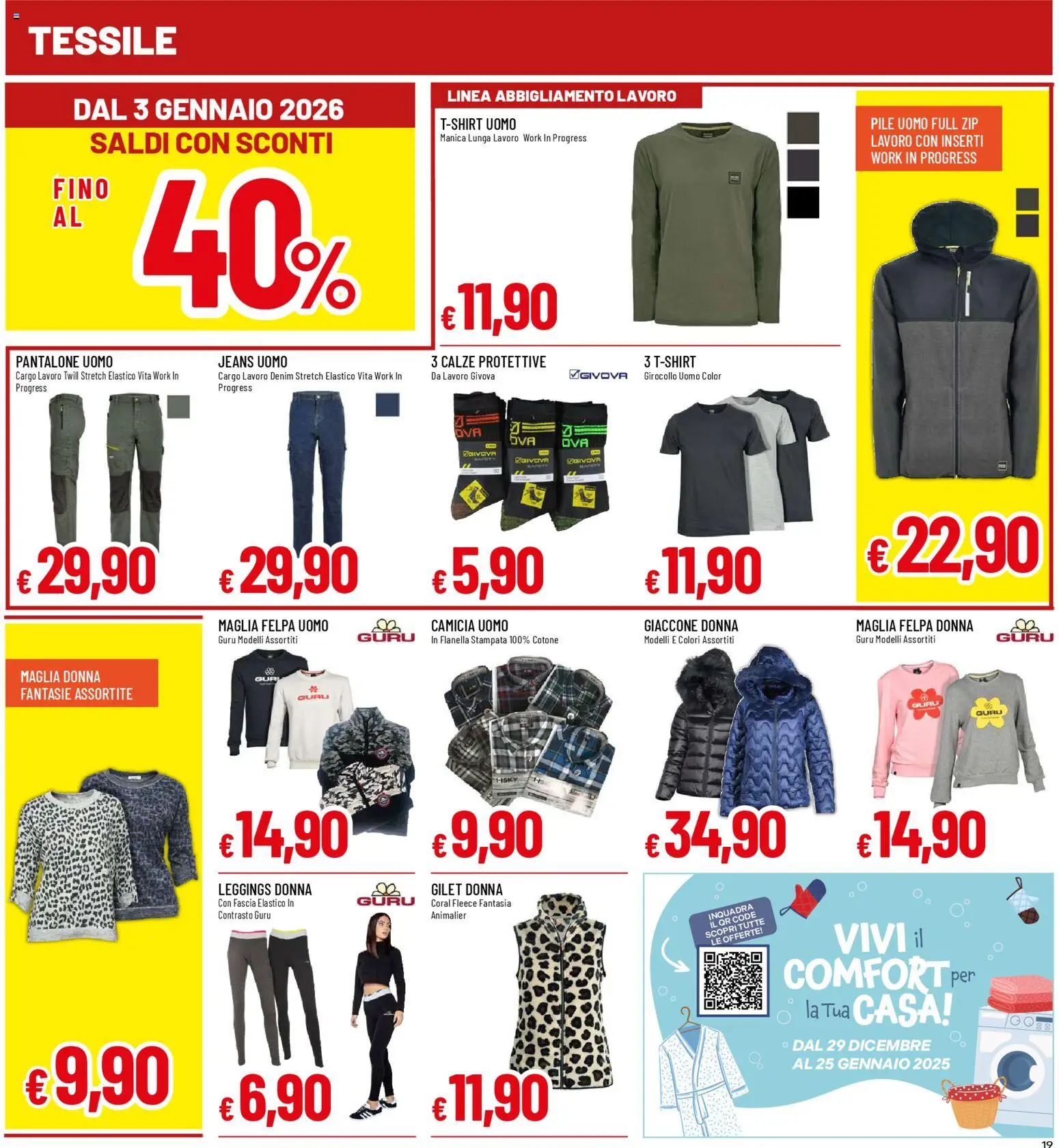 Volantino Famila del 29.12.2025 | Pagina: 19 | Prodotti: Camicia, Felpa, Leggings, Jeans