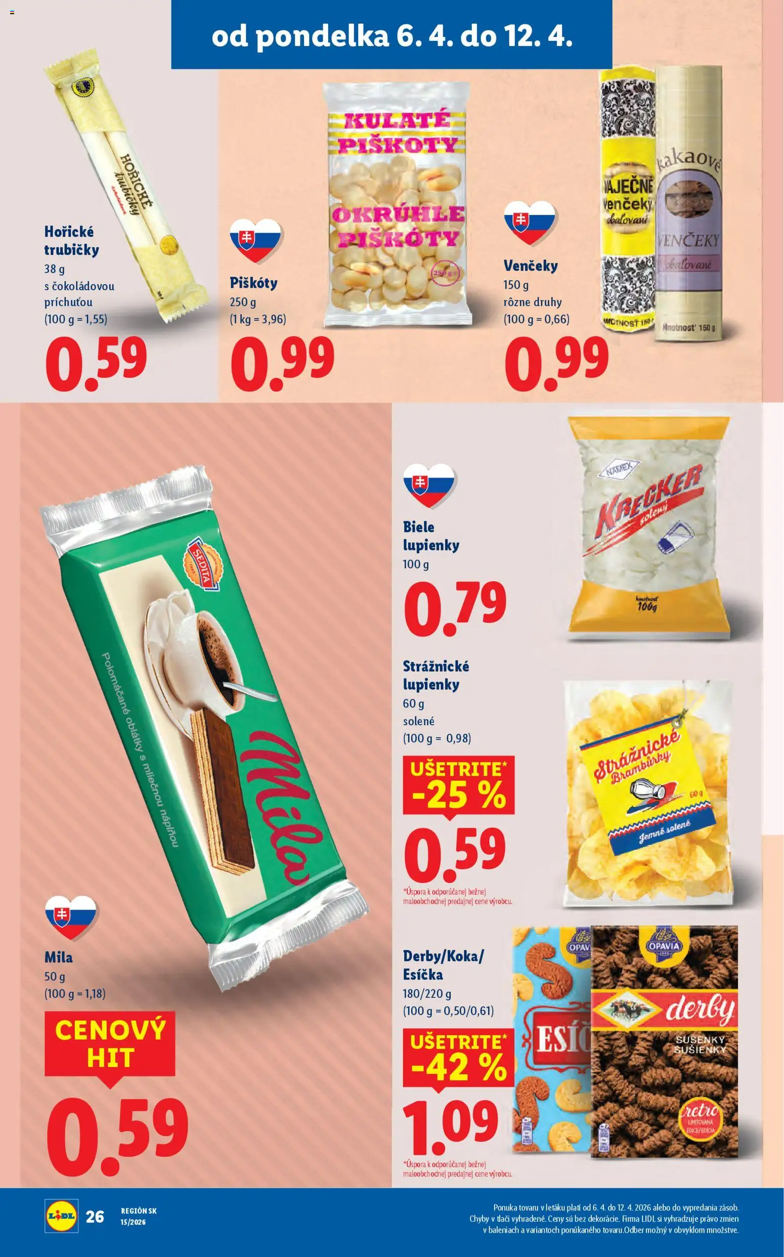 Nové Lidl akcie – leták je platný od 06.04.2026 | Strana: 28 | Produkty: Mila