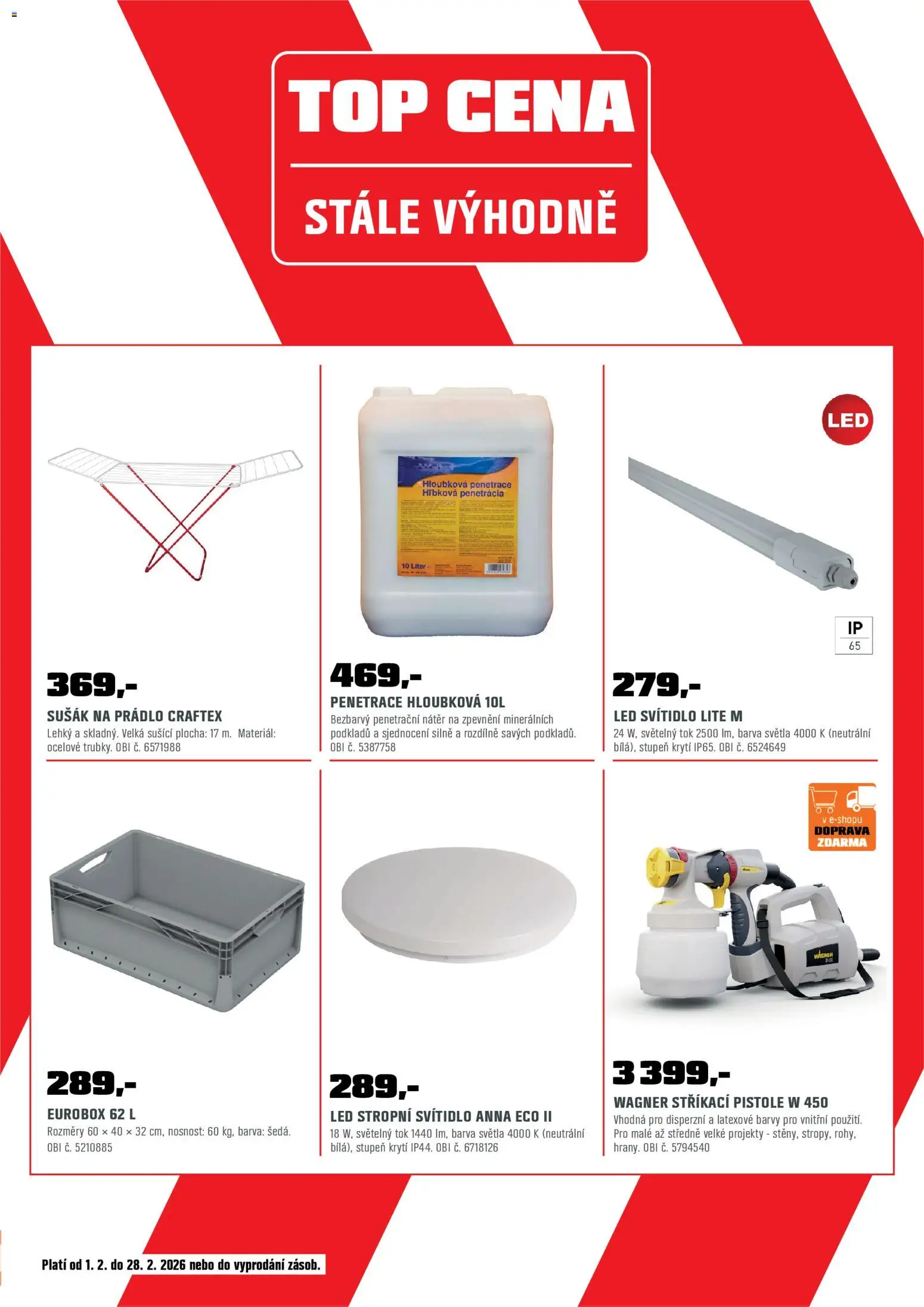 OBI leták - Bobří síla v akci od 01.02.2026 | Strana: 17 | Produkty: Sušák na prádlo, LED stropní svítidlo, Barvy, LED