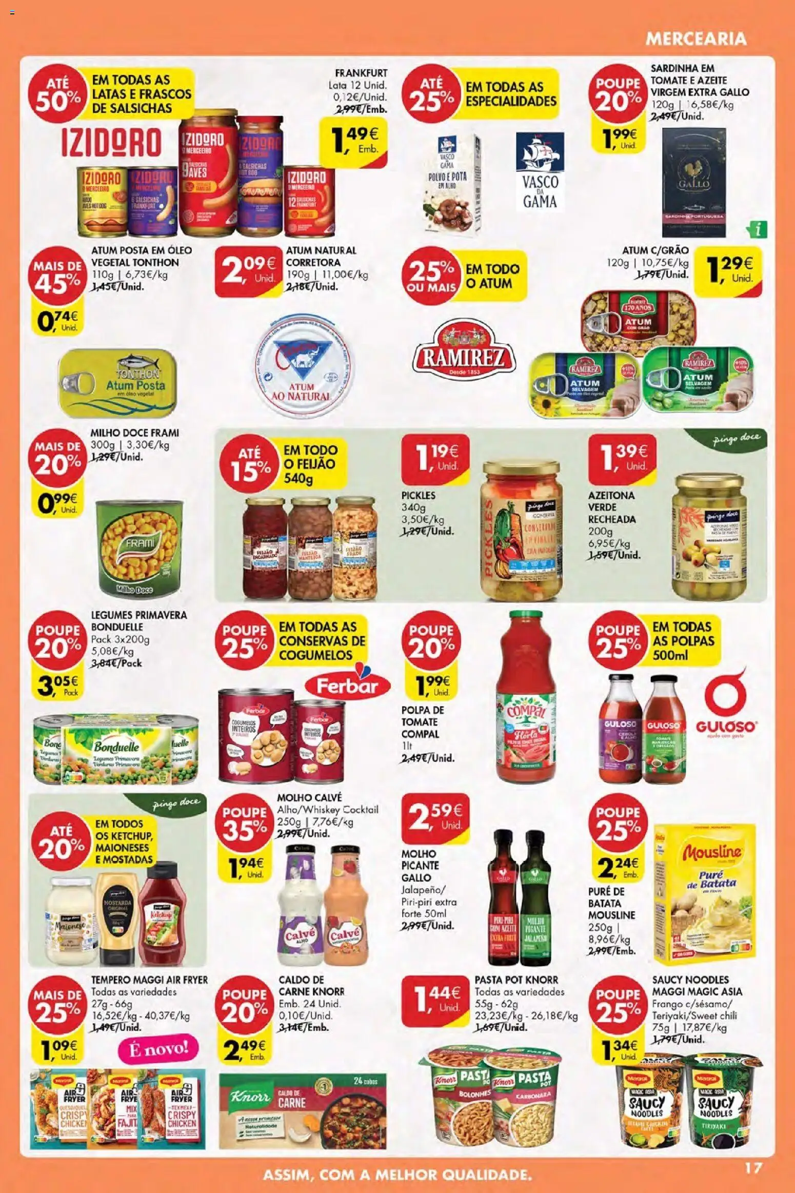 Pingo Doce Poupe Esta Semana Açores │ válido de 20.11.2025 | Página: 17 | Produtos: Atum, Air fryer, Knorr, Milho