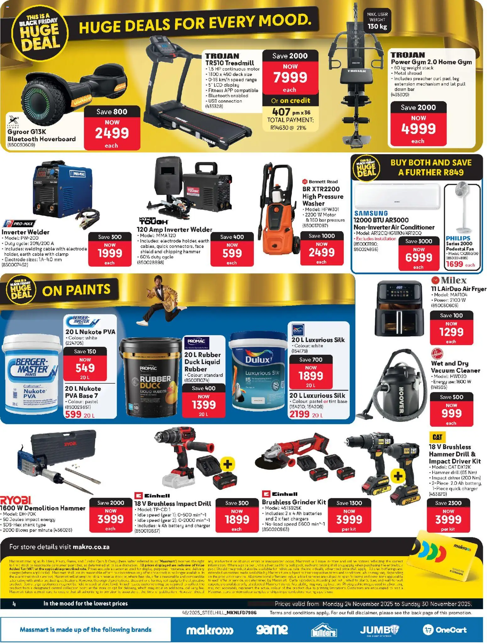 New Makro catalogue – valid from 24.11.2025 | Page: 4 | Products: Air conditioner, Drill, Charger, Stock