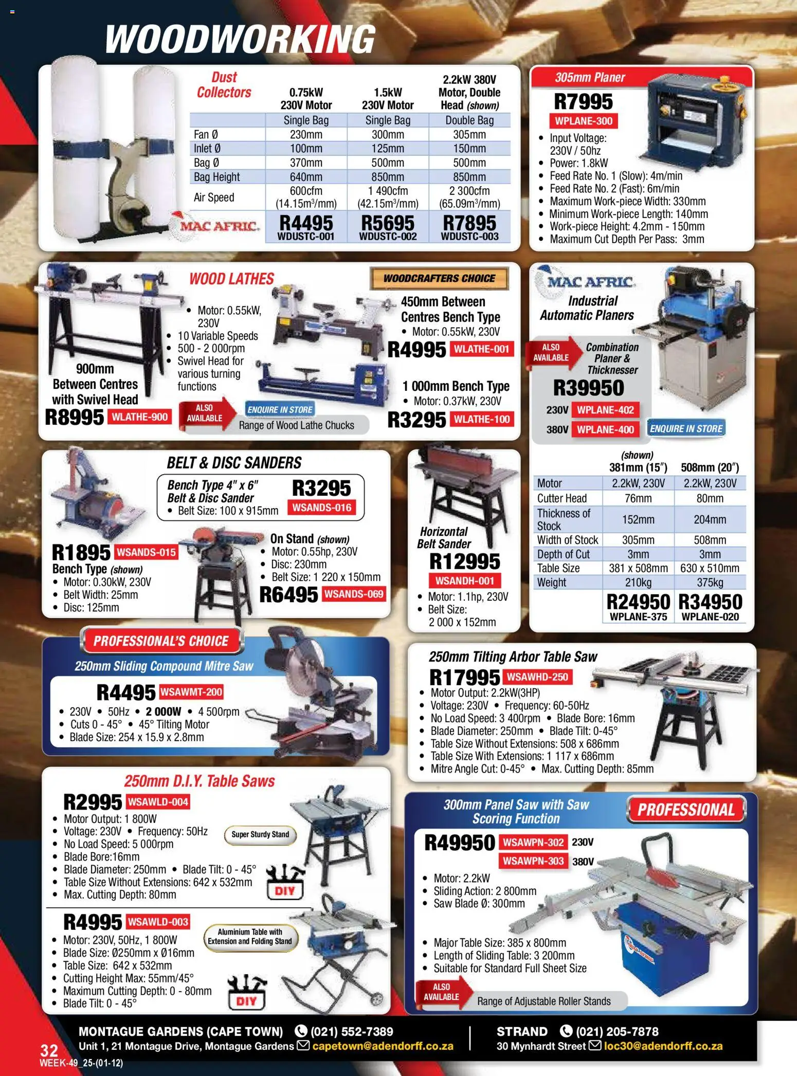 New Adendorff catalogue – valid from 01.12.2025 | Page: 34 | Products: Belt, Cutter, Fan, Table