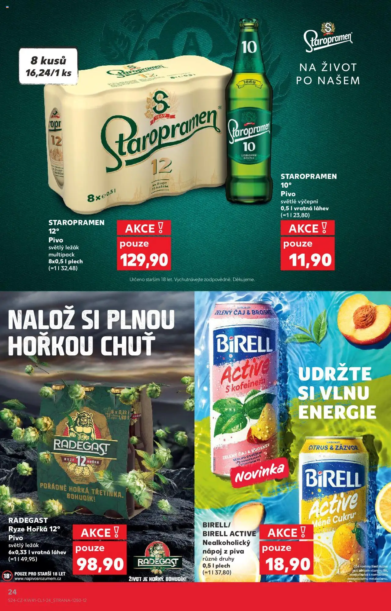 Kaufland leták - Praha 8 od 08.10.2025 | Strana: 24 | Produkty: Pivo, Čaj, Zelený čaj, Láhev