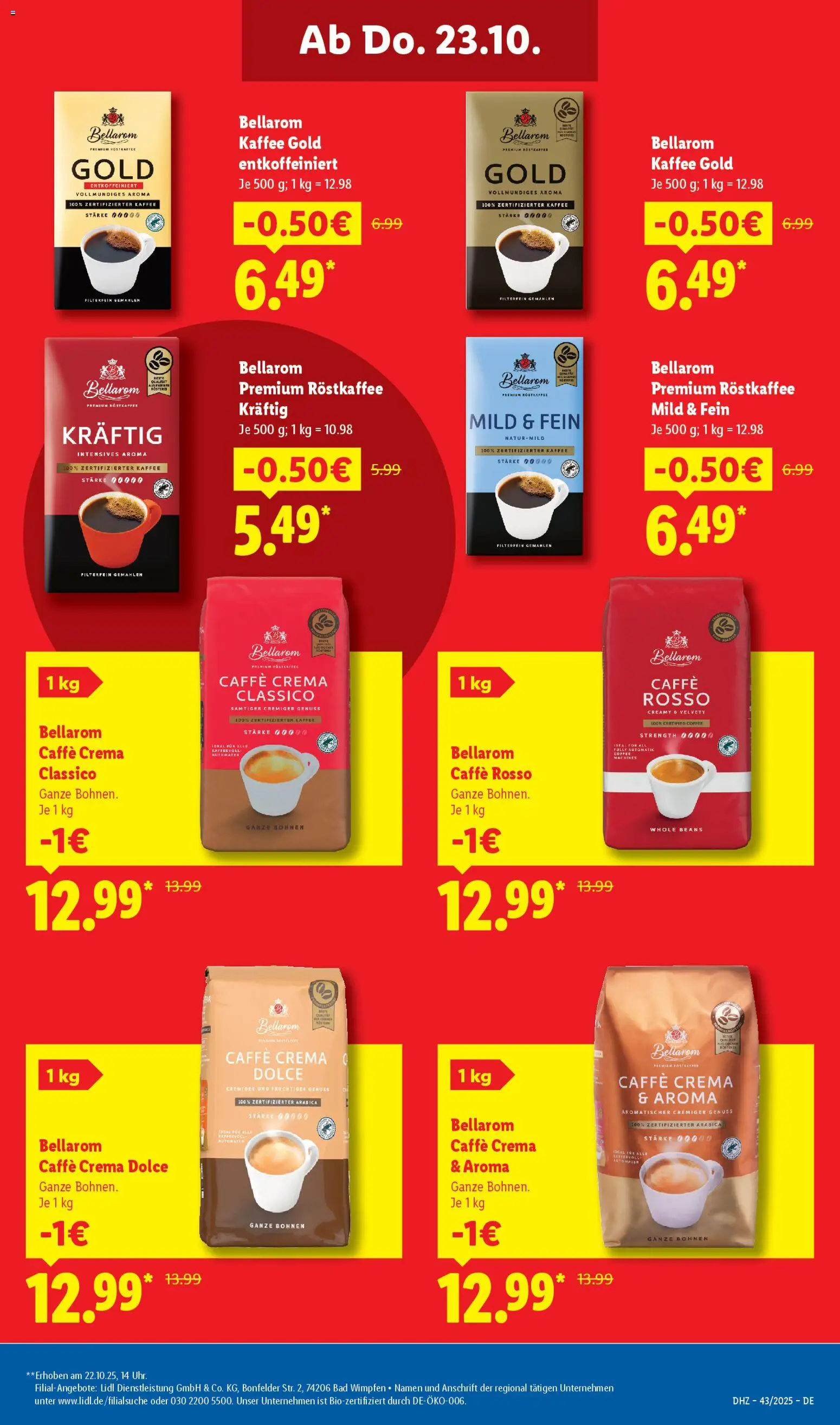 Lidl Prospekt München – gültig ab 20.10.2025 | Seite: 3 | Produkte: Kaffee, Bad