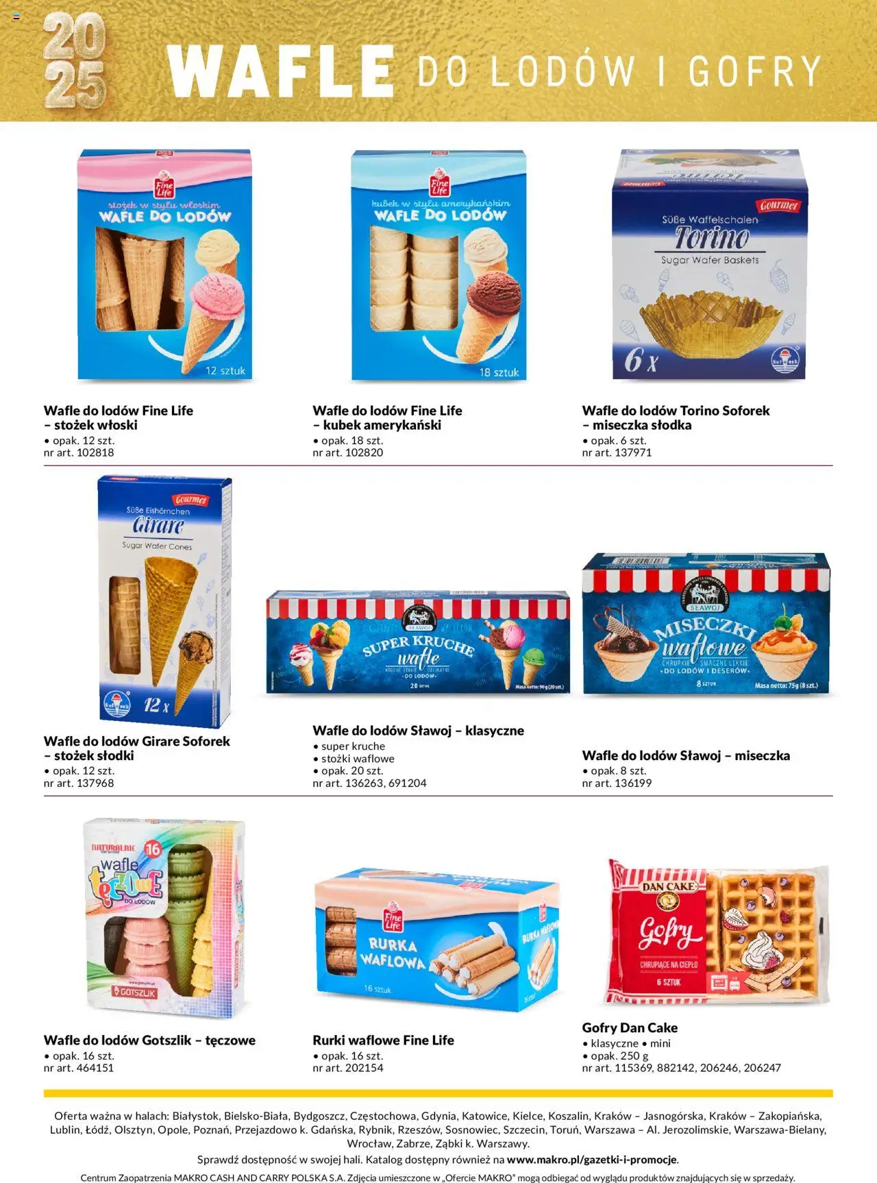 Makro Gazetka - Lody od 14.05.2025 | Strona: 22 | Produkty: Wafle, Rurki waflowe