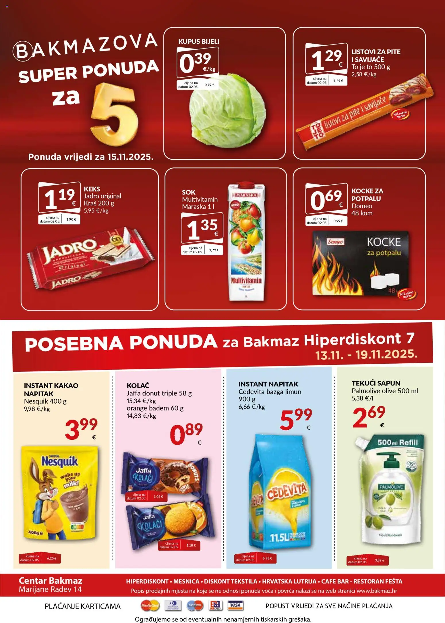 Bakmaz katalog | vrijedi od 13.11.2025 | Stranica: 8 | Proizvodi: Listovi za pite, Keks, Nesquik, Kakao