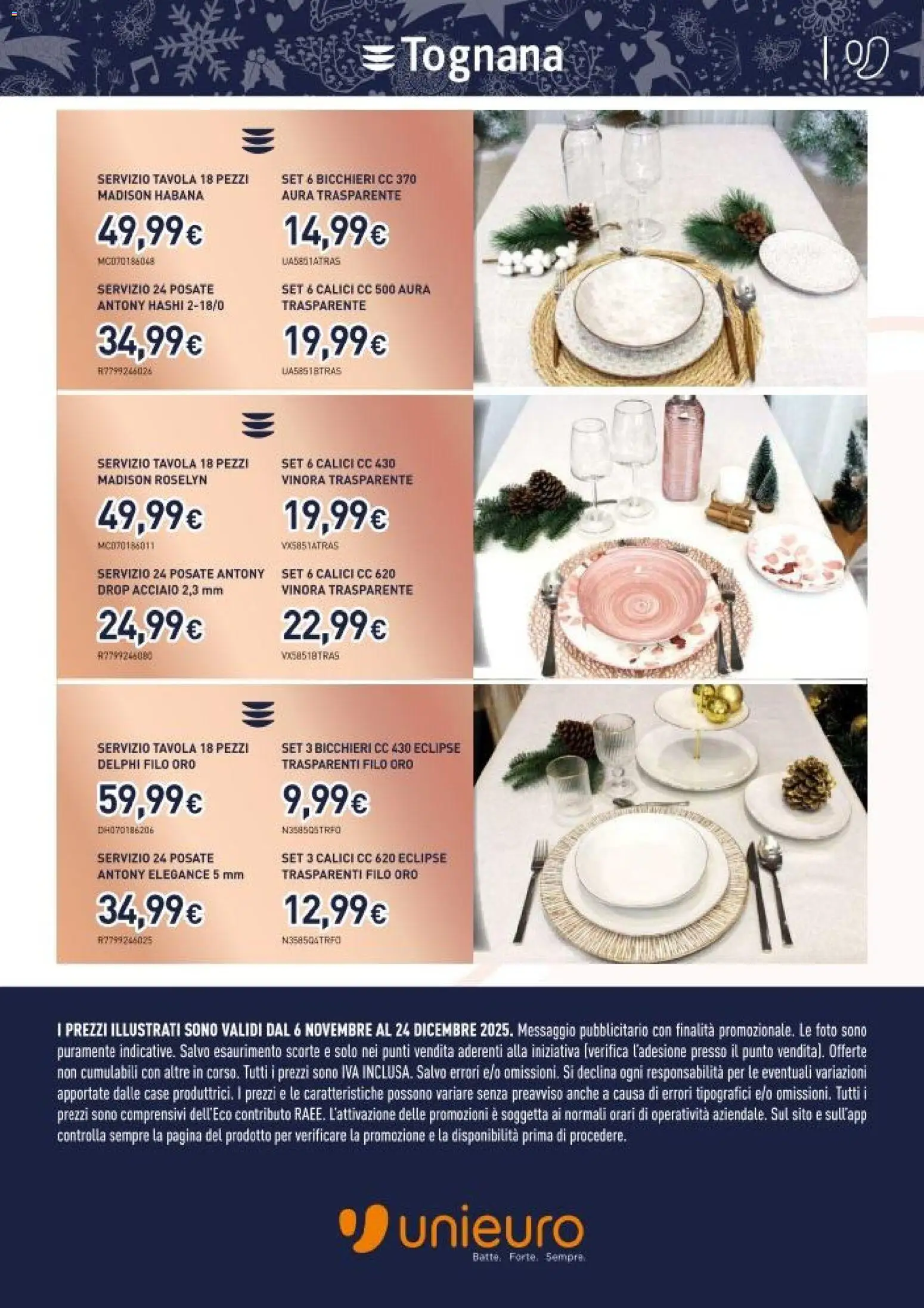 Volantino Unieuro del 06.11.2025 | Pagina: 20 | Prodotti: Posate