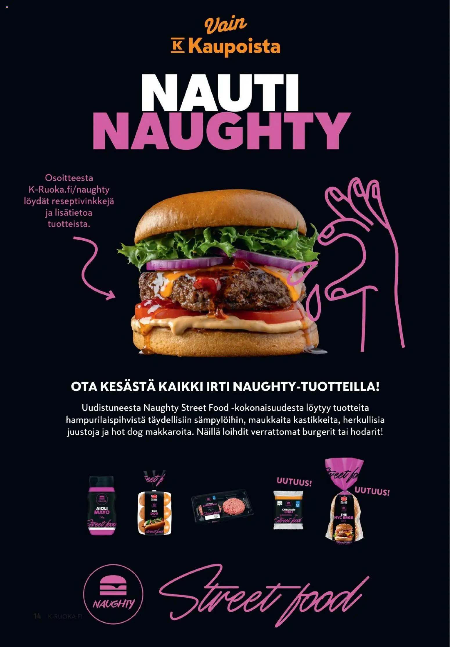 K-Market tarjoukset - K-Ruoka – voimassa 06.05.2026 alkaen | Sivu: 14 | Tuotteet: Aioli, Cheddar, Chili, Hot dog