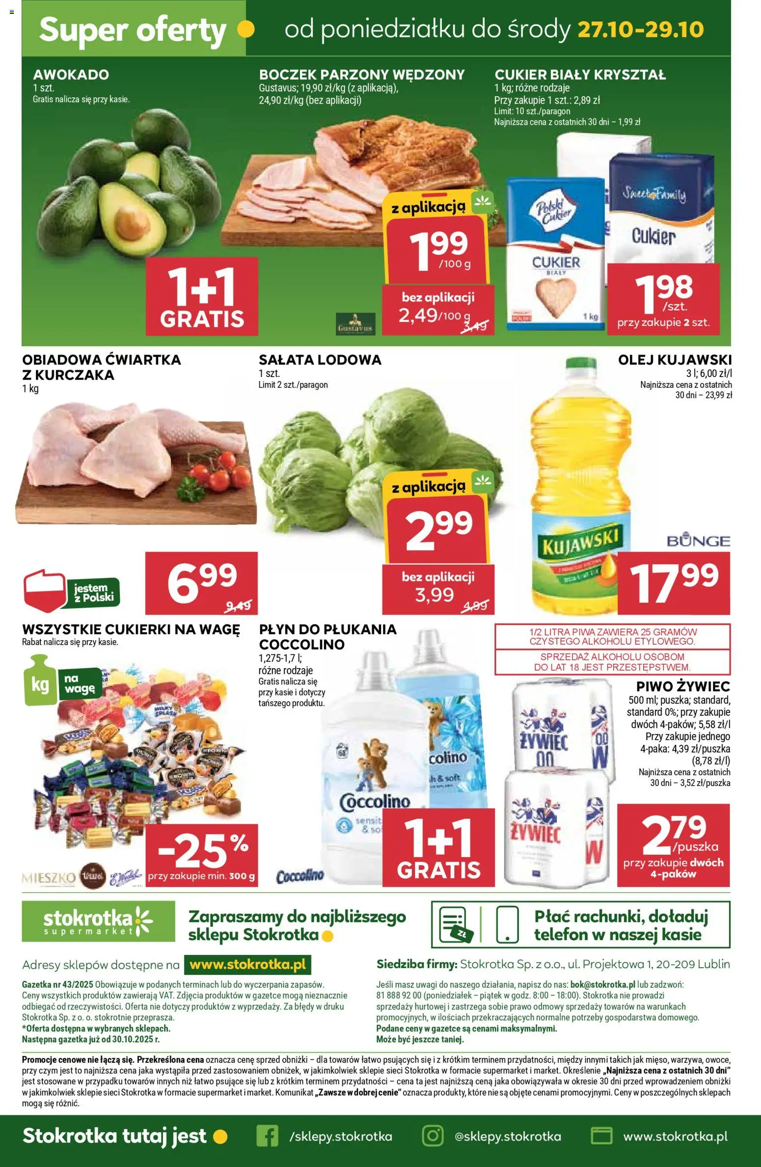 Stokrotka Gazetka od 23.10.2025 | Strona: 42 | Produkty: Cukierki na wagę, Stokrotka, Boczek parzony, Olej