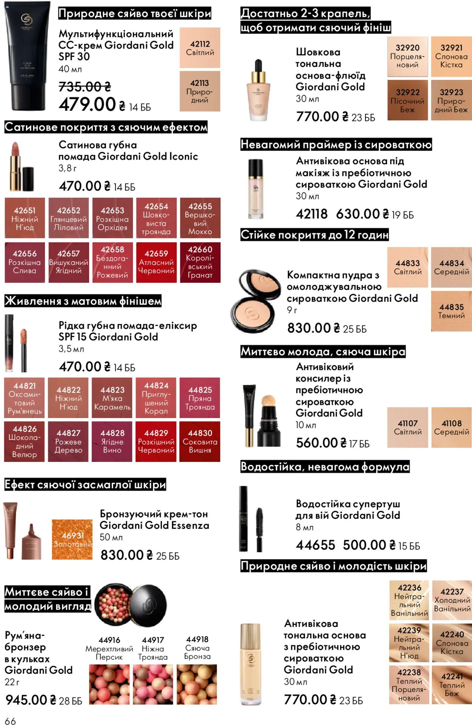 Oriflame Kаталог - дійснийкції з 25.01.2026 | Сторінка: 66 | Товари: Рум'яна, Персик, Помада, Консилер