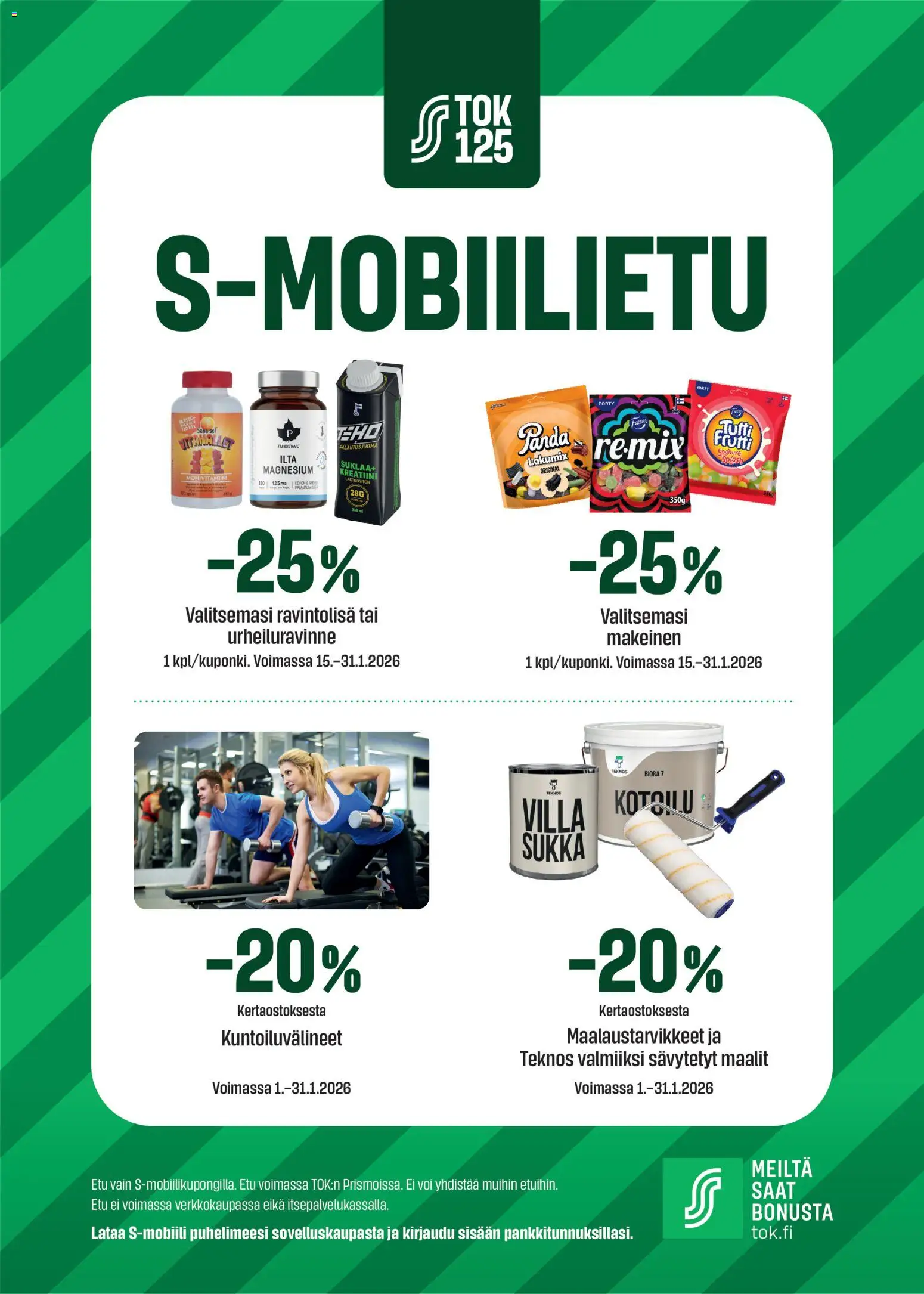 Prisma - S-mobiilietu – voimassa 15.01.2026 alkaen | Sivu: 1 | Tuotteet: Maali, Voi, Suklaa, Tutti