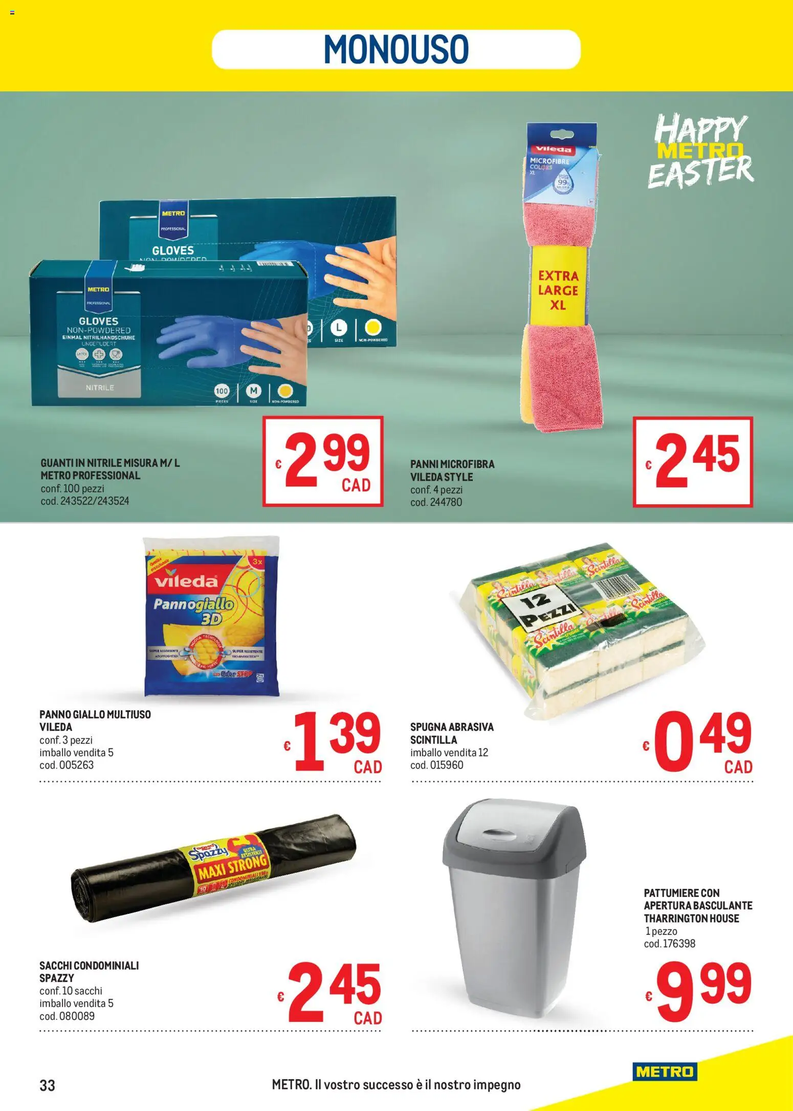 Volantino Metro volantino del 19.03.2026 | Pagina: 33 | Prodotti: Spugna, Guanti