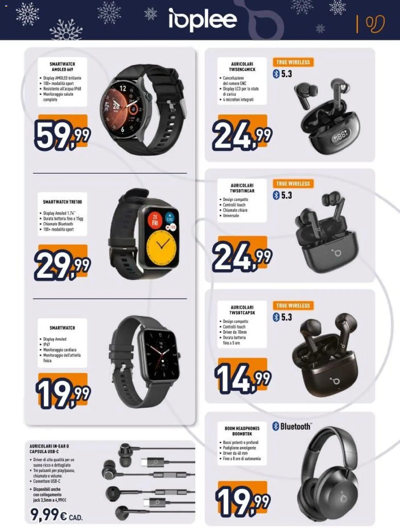 Volantino Unieuro del 06.12.2025 | Pagina: 7 | Prodotti: Auricolari, Connettore, Smartwatch, Batteria