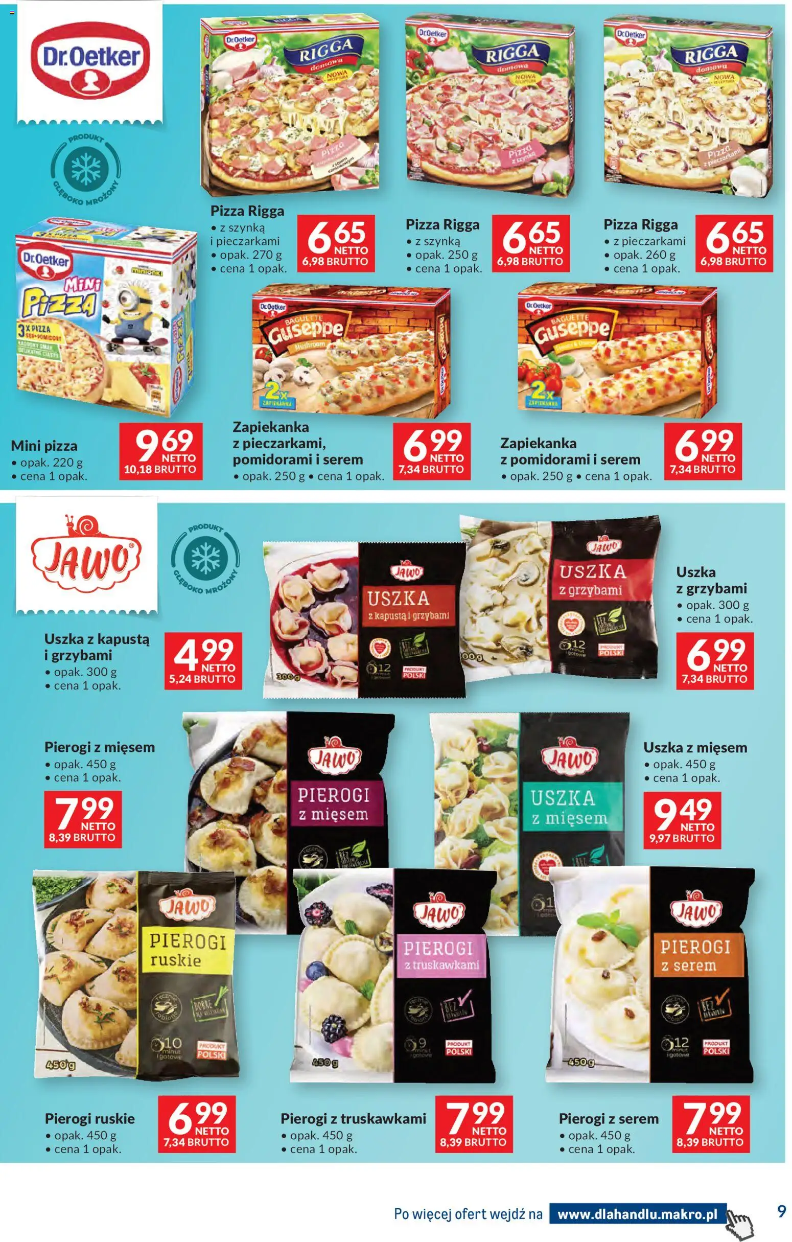 Makro Gazetka - Dystrybucja do sklepów od 09.12.2025 | Strona: 9 | Produkty: Zapiekanka, Pierogi z mięsem, Mini pizza, Szynka