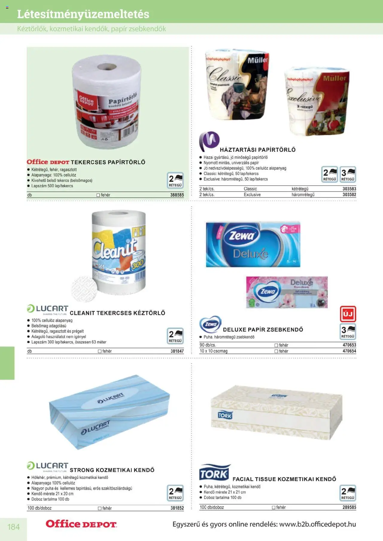 Office Depot akciós ujság - amely érvényes a következő dátumtól: 10.04.2025 | Oldal: 184 | Termékek: Kendő, Papírtörlő, Doboz