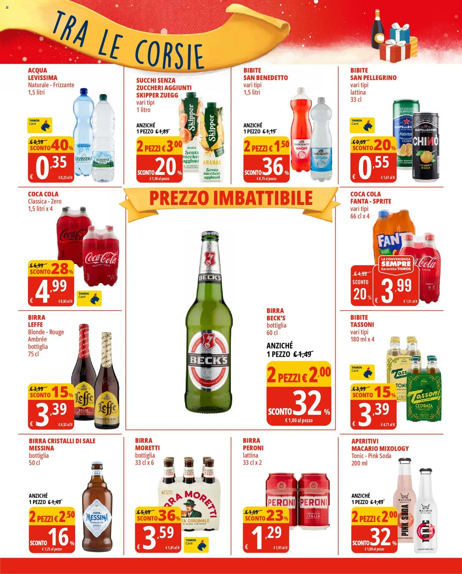 Volantino Tigros del 10.12.2025 | Pagina: 32 | Prodotti: Birra, Sale, Birra messina, Cedrata