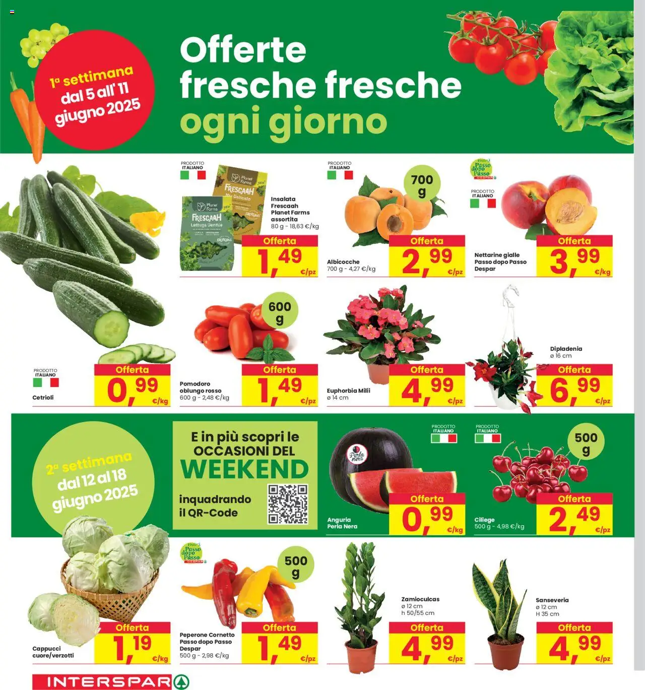 Volantino Interspar del 05.06.2025 | Pagina: 12 | Prodotti: Cetrioli, Insalata, Pomodoro, Albicocche