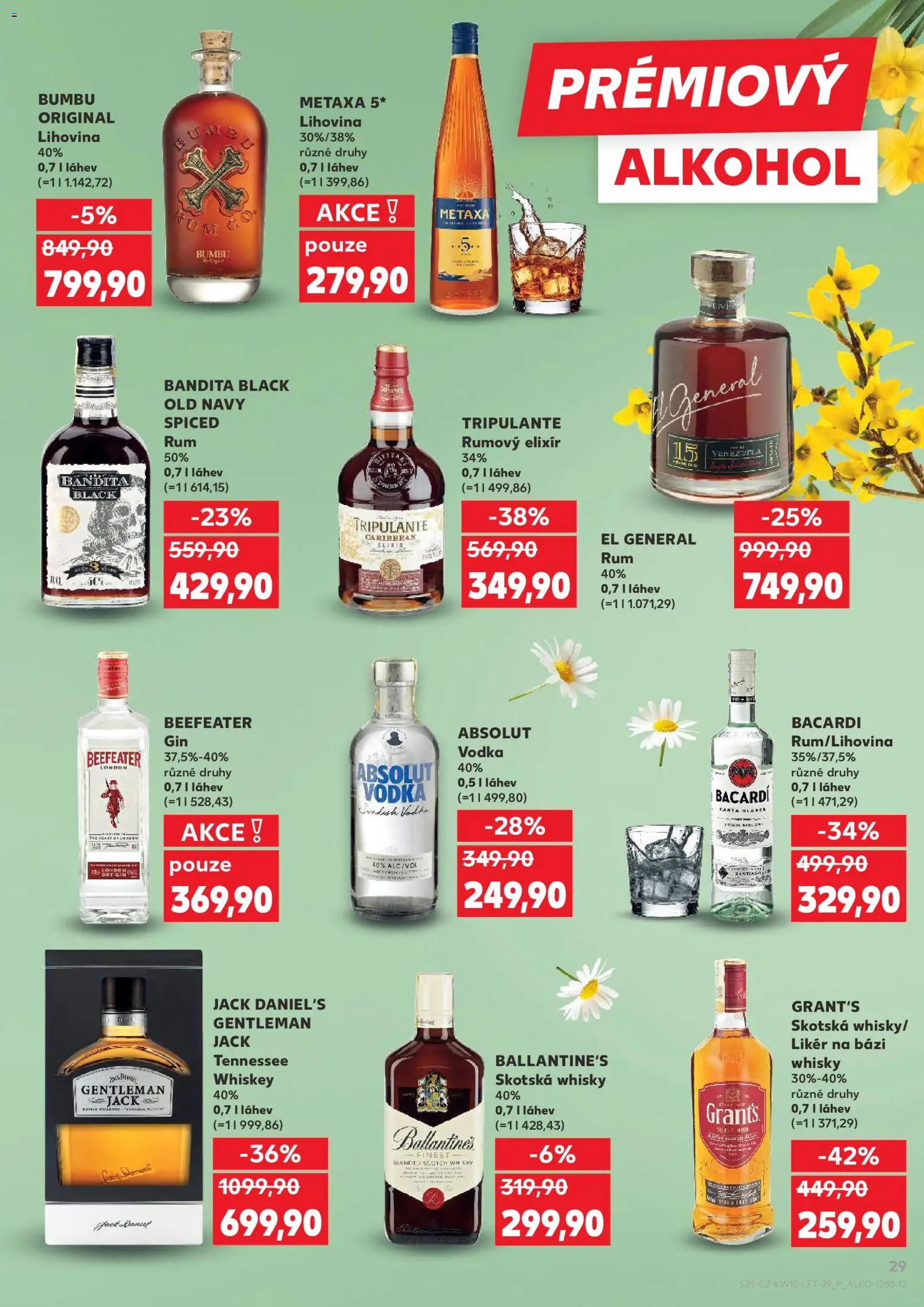 Kaufland leták - Praha 8 od 18.03.2026 | Strana: 29 | Produkty: Rum, Likér, Metaxa, Láhev