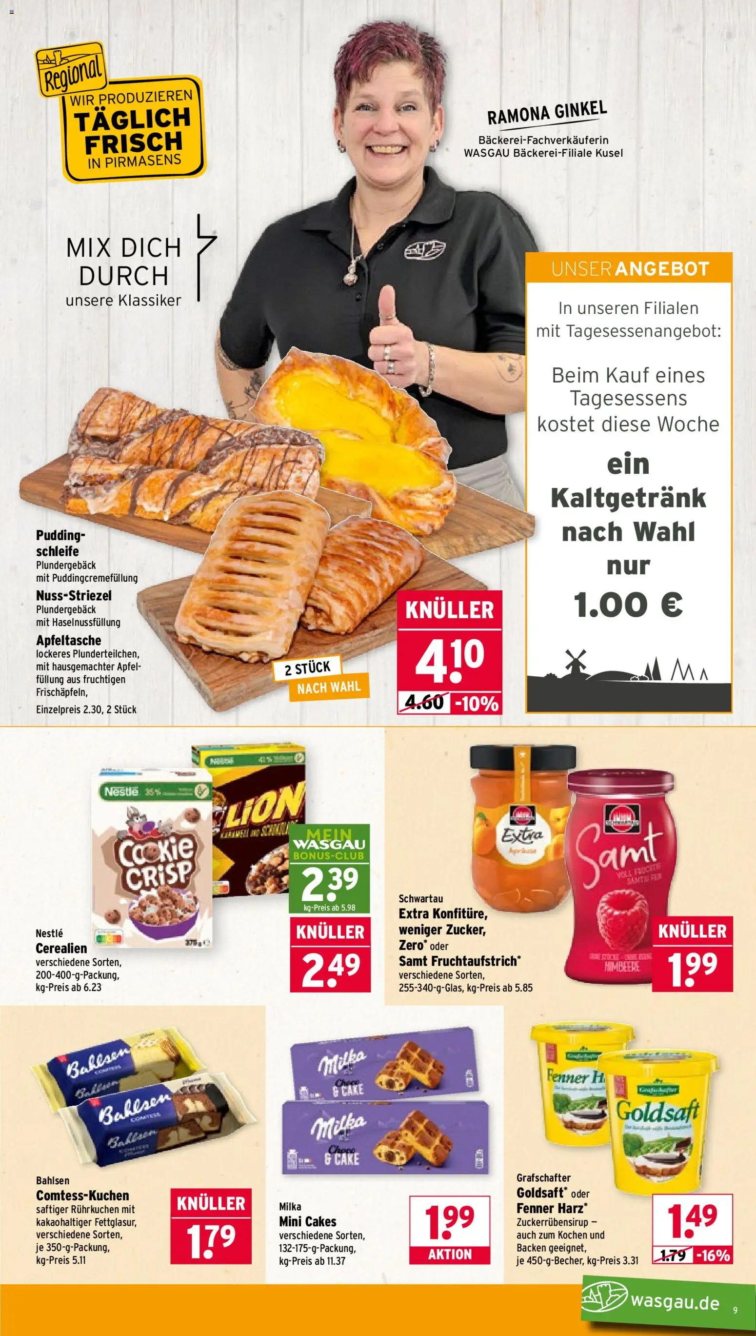 Wasgau Prospekt 	 – gültig ab 16.03.2026 | Seite: 9 | Produkte: Äpfel, Milka, Pudding, Himbeere