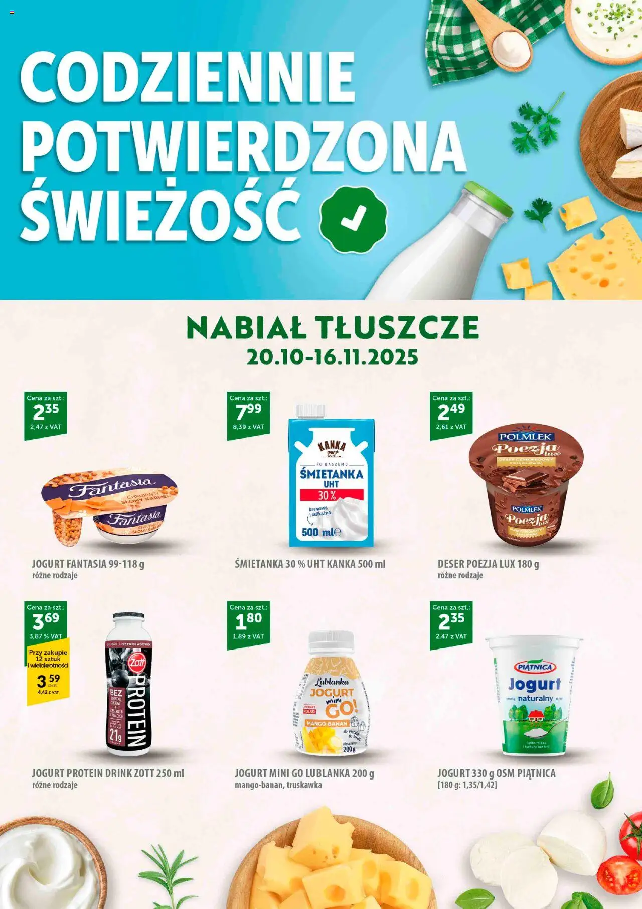 Eurocash Gazetka - Codziennie Potwierdzona Świeżość od 20.10.2025 | Strona: 1 | Produkty: Jogurt