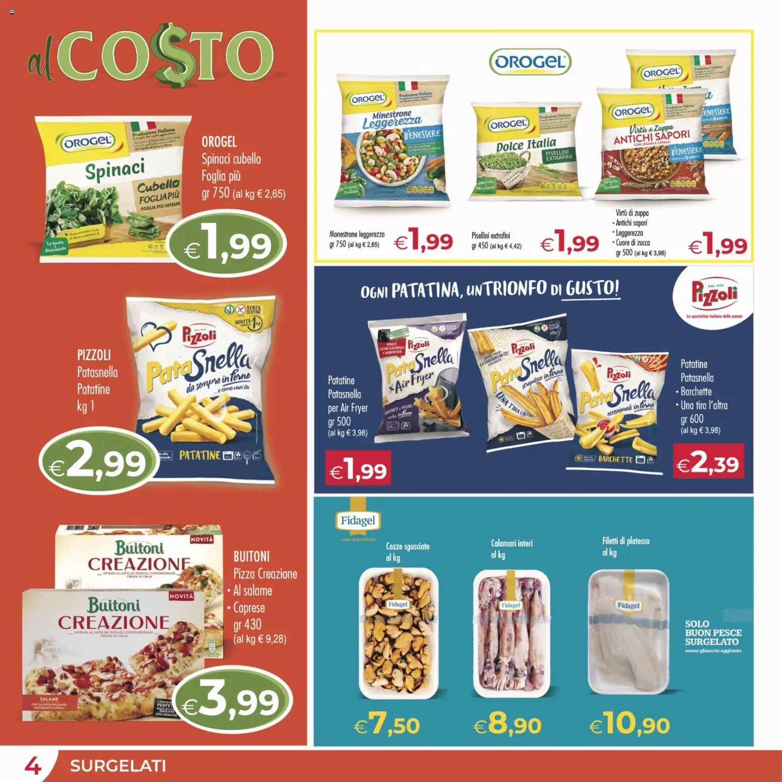 Volantino MerSi Supermercati del 18.02.2026 | Pagina: 4 | Prodotti: Salame, Pizza, Patatine, Calamari
