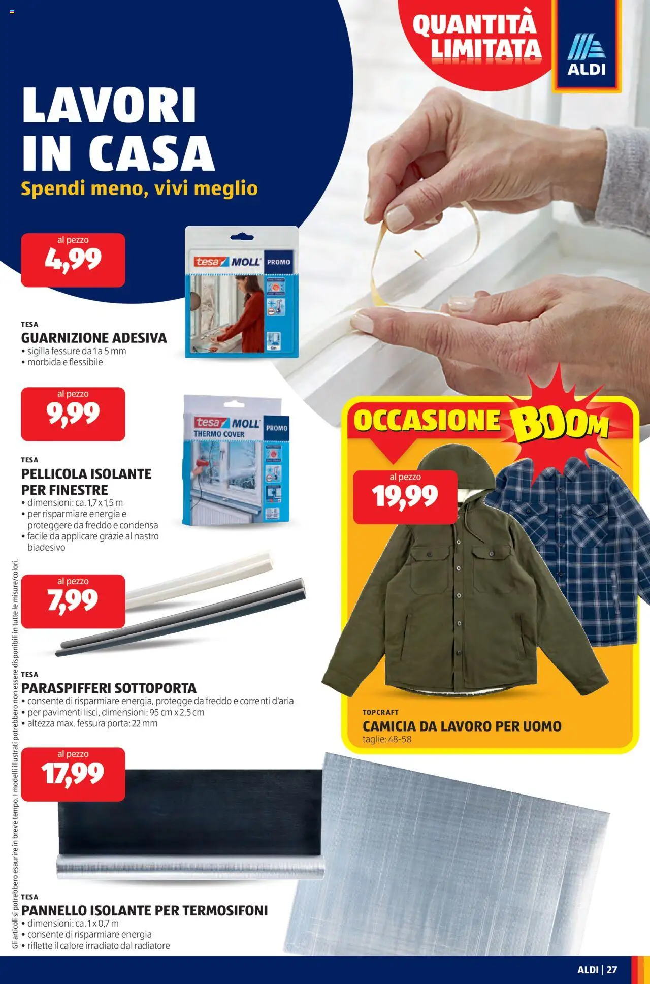 Volantino Aldi del 13.10.2025 | Pagina: 27 | Prodotti: Camicia, Pellicola