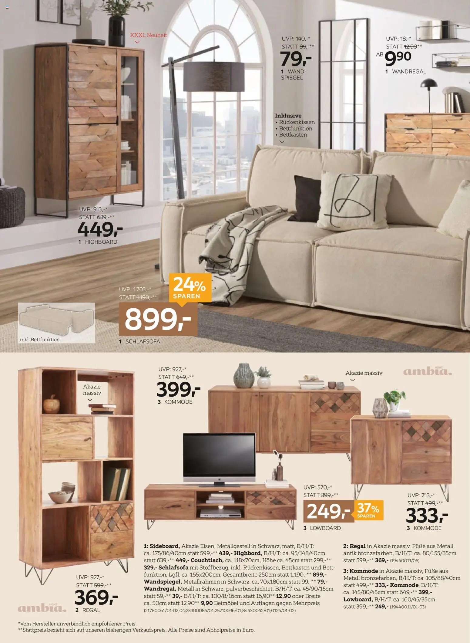 XXXLutz Sitzgarnitur gültig ab 01.11.2025 | Seite: 6 | Produkte: Bett, Kommode, Regal, Spiegel