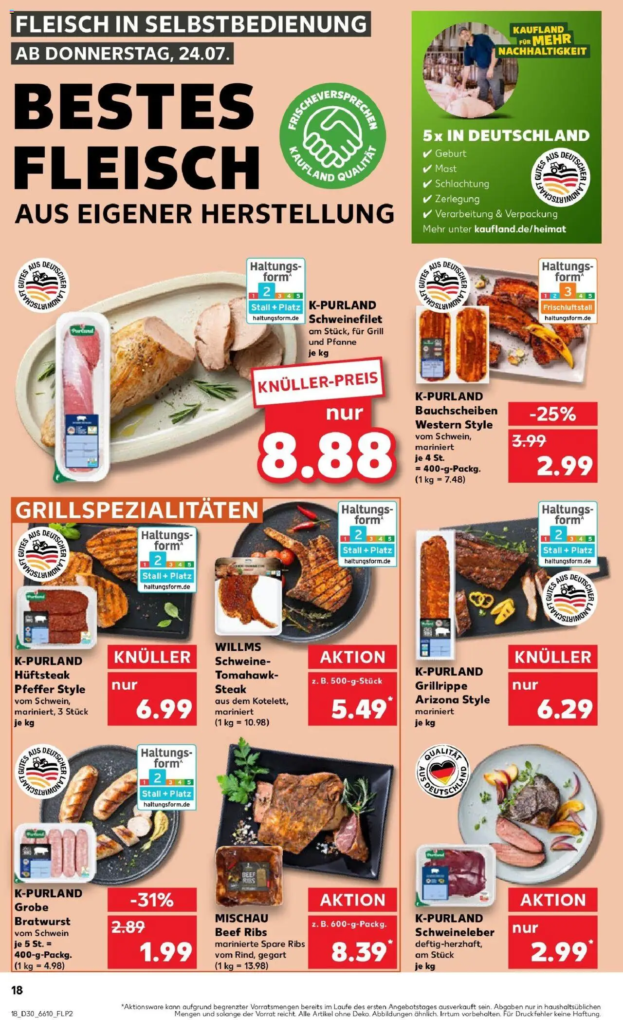 Kaufland prospekt Bitburg	 - gültig ab dem 24.07.2025 | Seite: 18 | Produkte: Grill, Bratwurst, Pfeffer, Fleisch