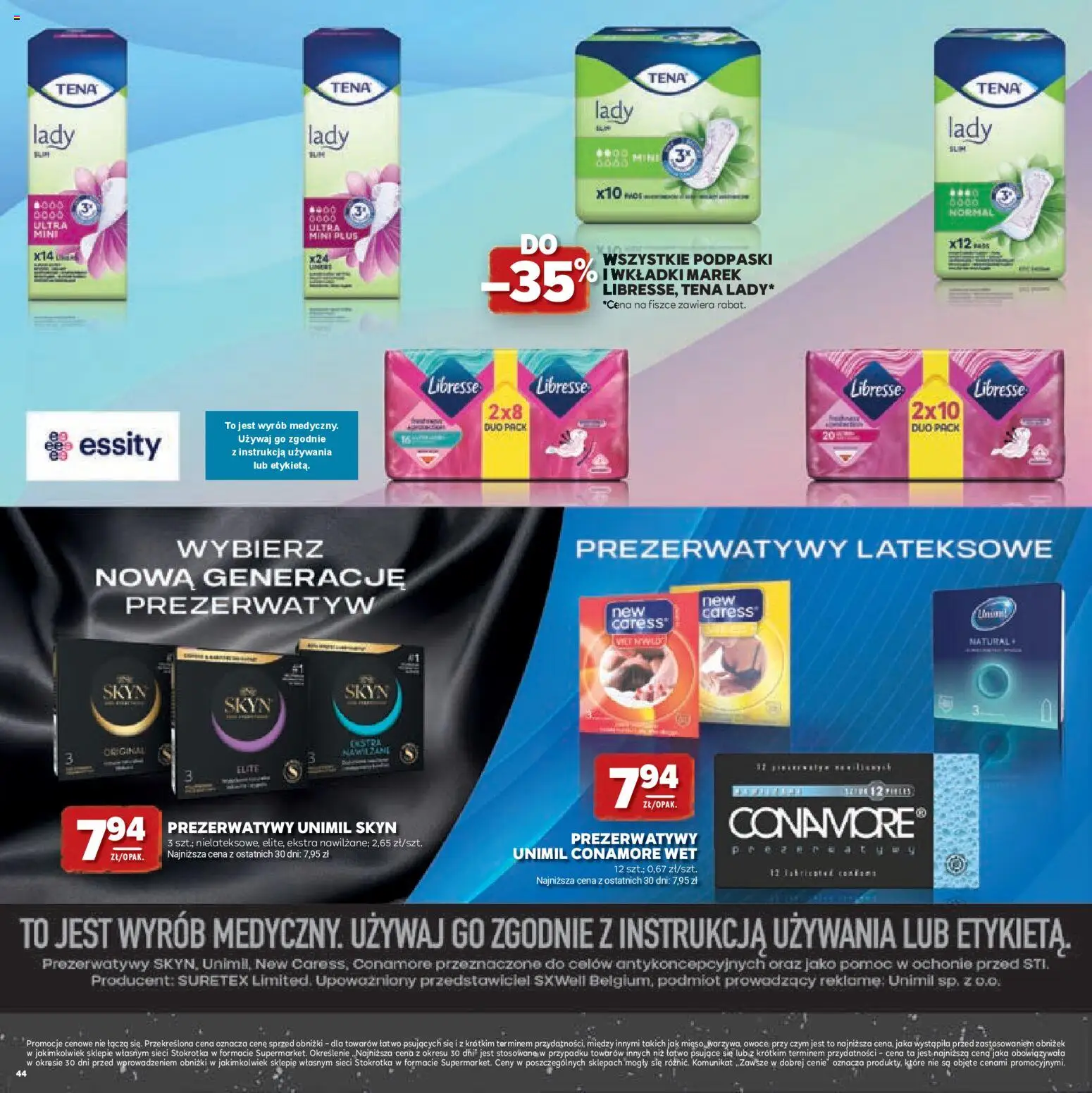 Stokrotka gazetka - Grill od 23.04.2026 | Strona: 44 | Produkty: Prezerwatywy, Stokrotka, Podpaski