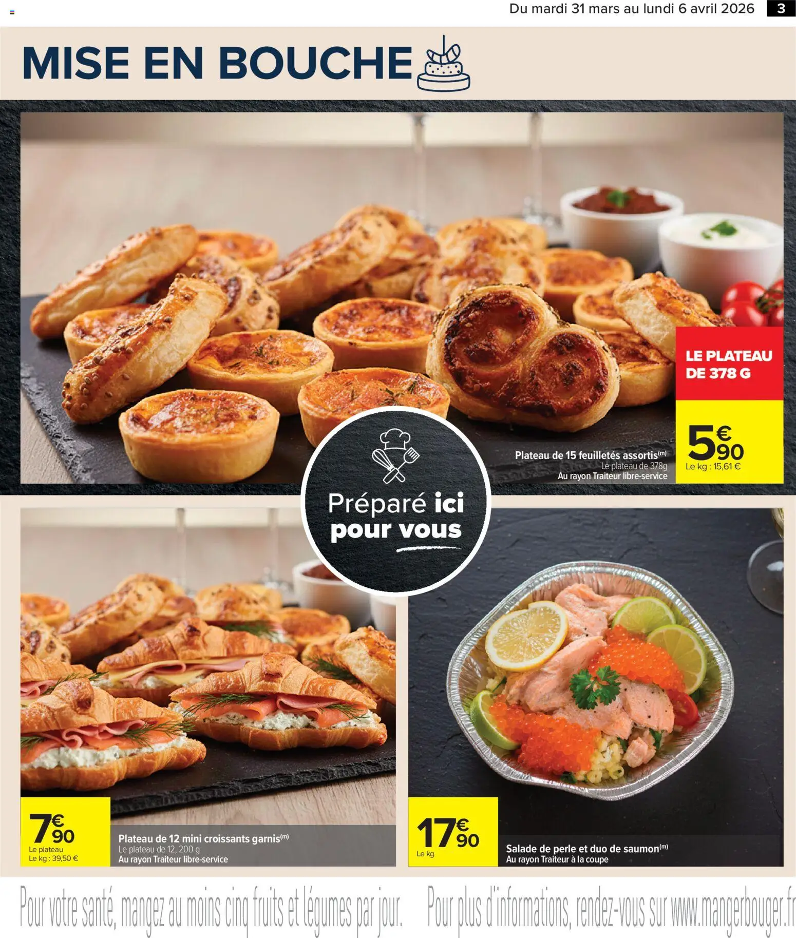 {H1} | Page: 3 | Produits: Salade, Plateau