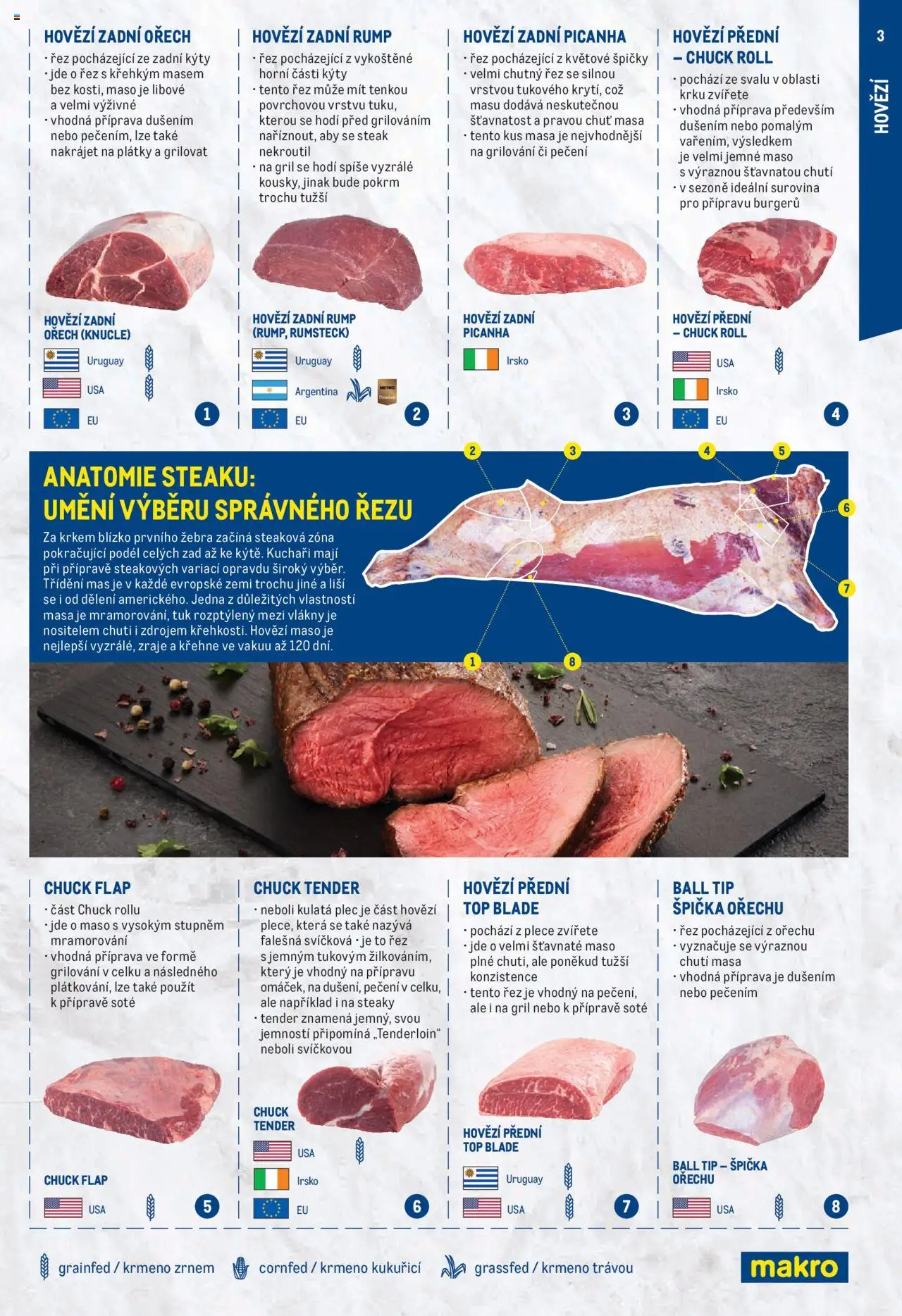 Makro leták - Steaky od 17.07.2025 | Strana: 3 | Produkty: Hovězí, Hovězí zadní, Steak, Maso