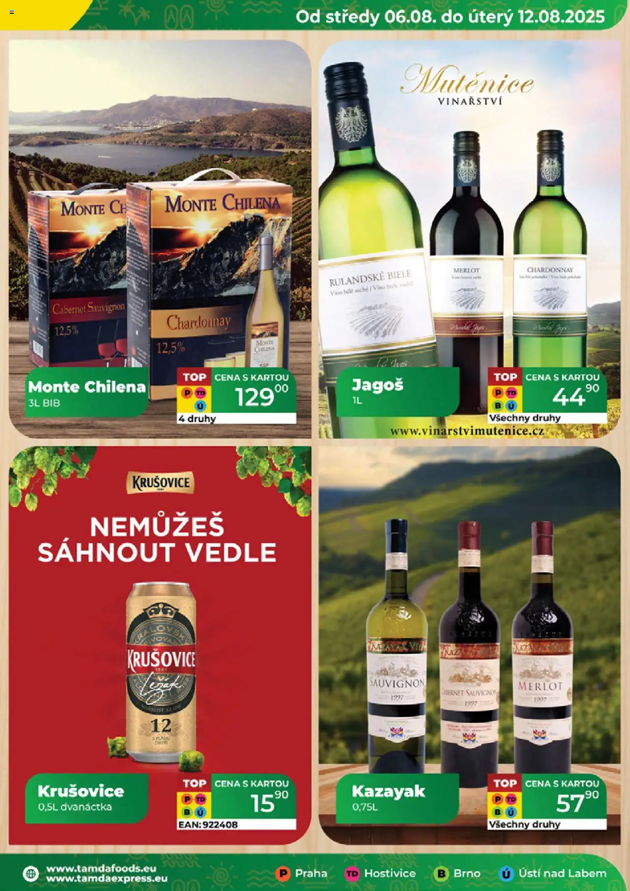 Tamda Foods leták od 06.08.2025 | Strana: 17 | Produkty: Víno, Merlot, Cabernet Sauvignon, Krušovice