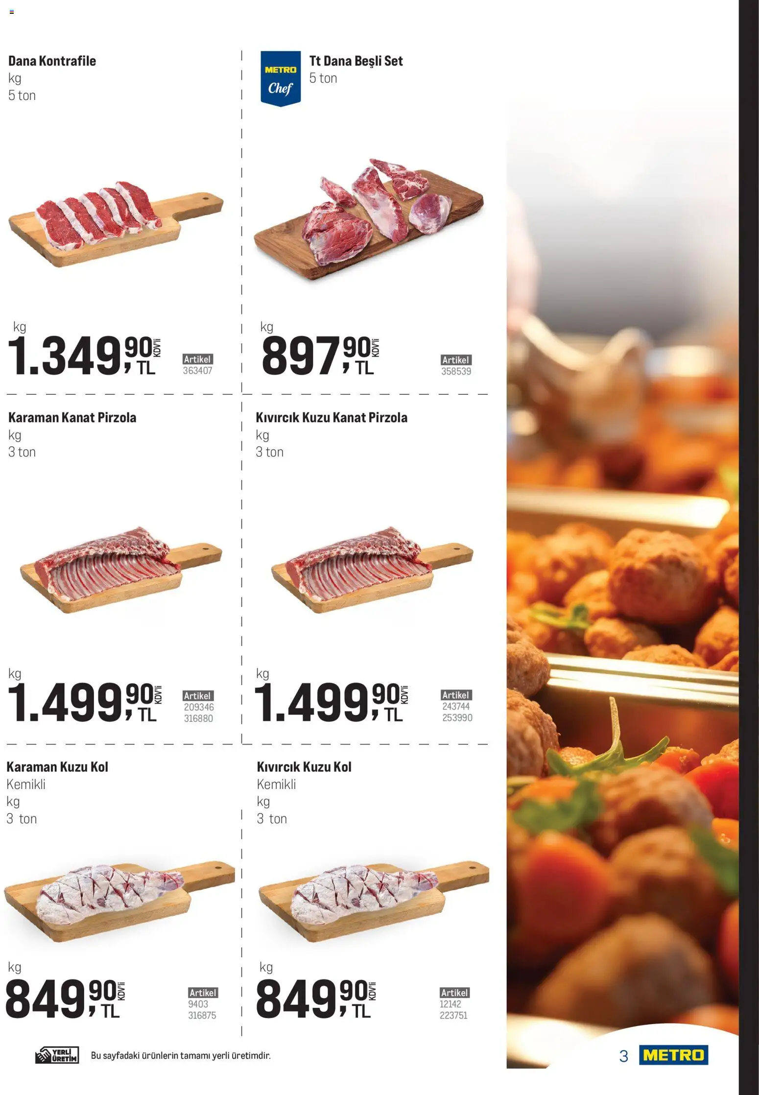 Metro - Şehir Otelleri - 25.03.2026 tarihinden itibaren geçerlidir | Sayfa: 3 | Ürünler: Pirzola