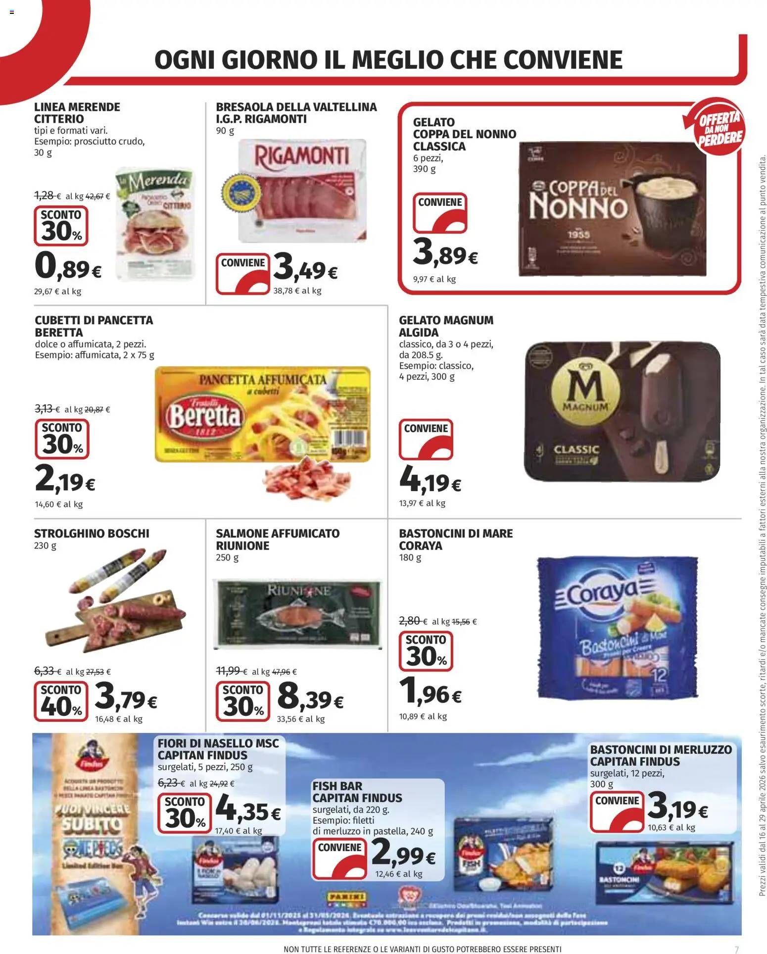 Volantino COOP del 16.04.2026 | Pagina: 7 | Prodotti: Salmone, Bresaola, Pancetta, Nasello