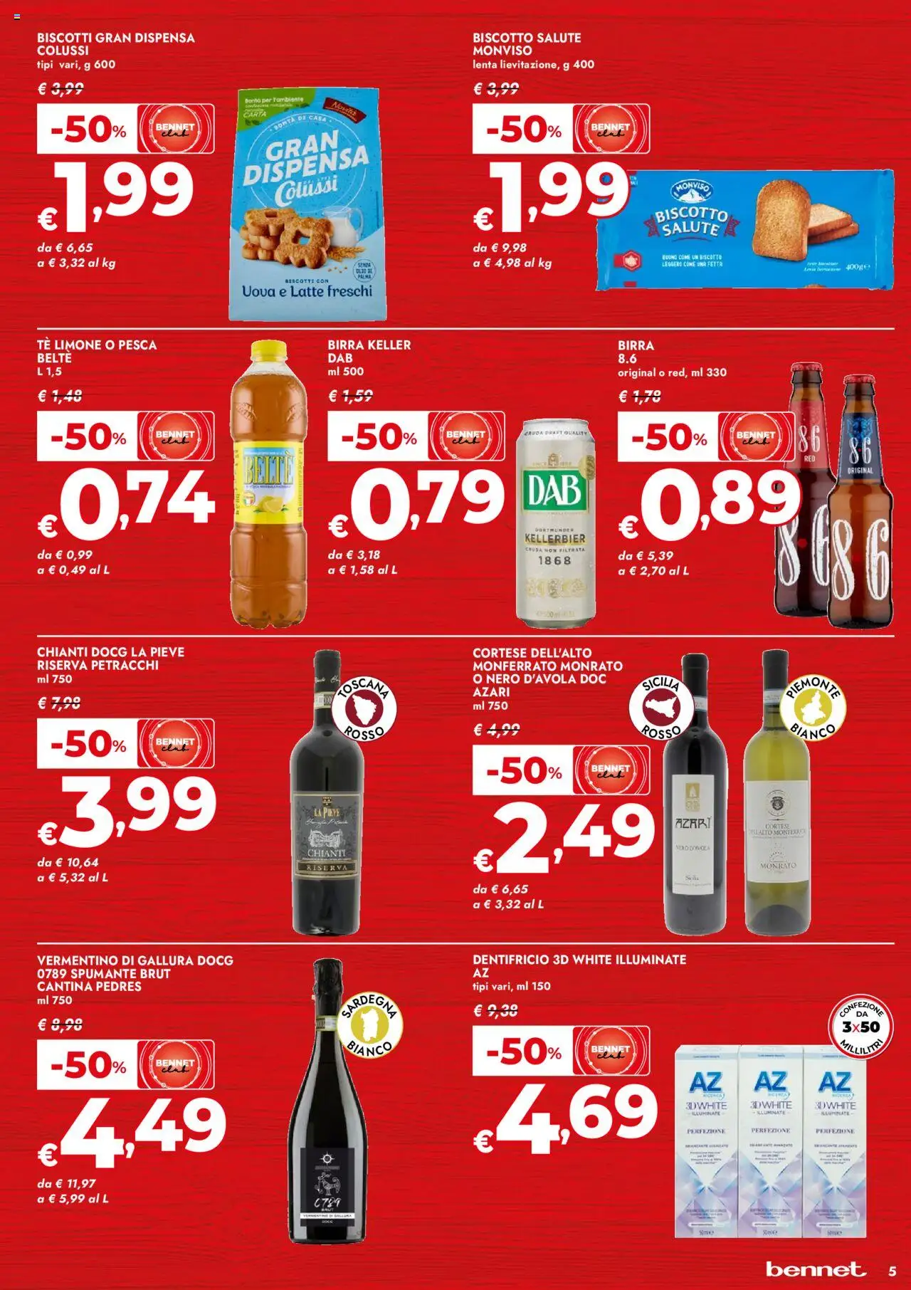 Volantino bennet del 31.07.2025 | Pagina: 5 | Prodotti: Dentifricio, Tè, Latte, Spumante