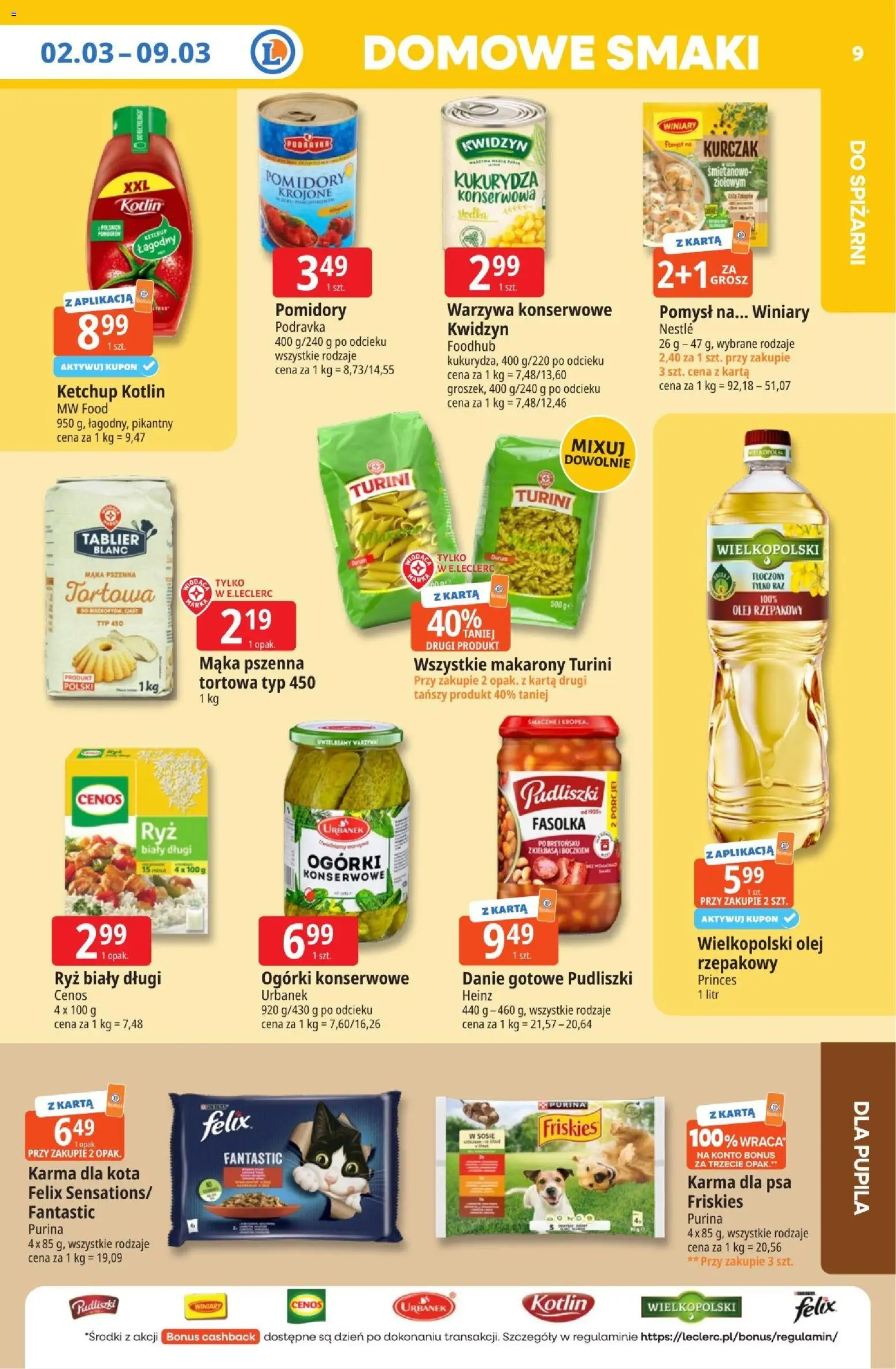 E.Leclerc gazetka - Radom od 02.03.2026 | Strona: 9 | Produkty: Karta, Kurczak, Kukurydza, Karma dla psa