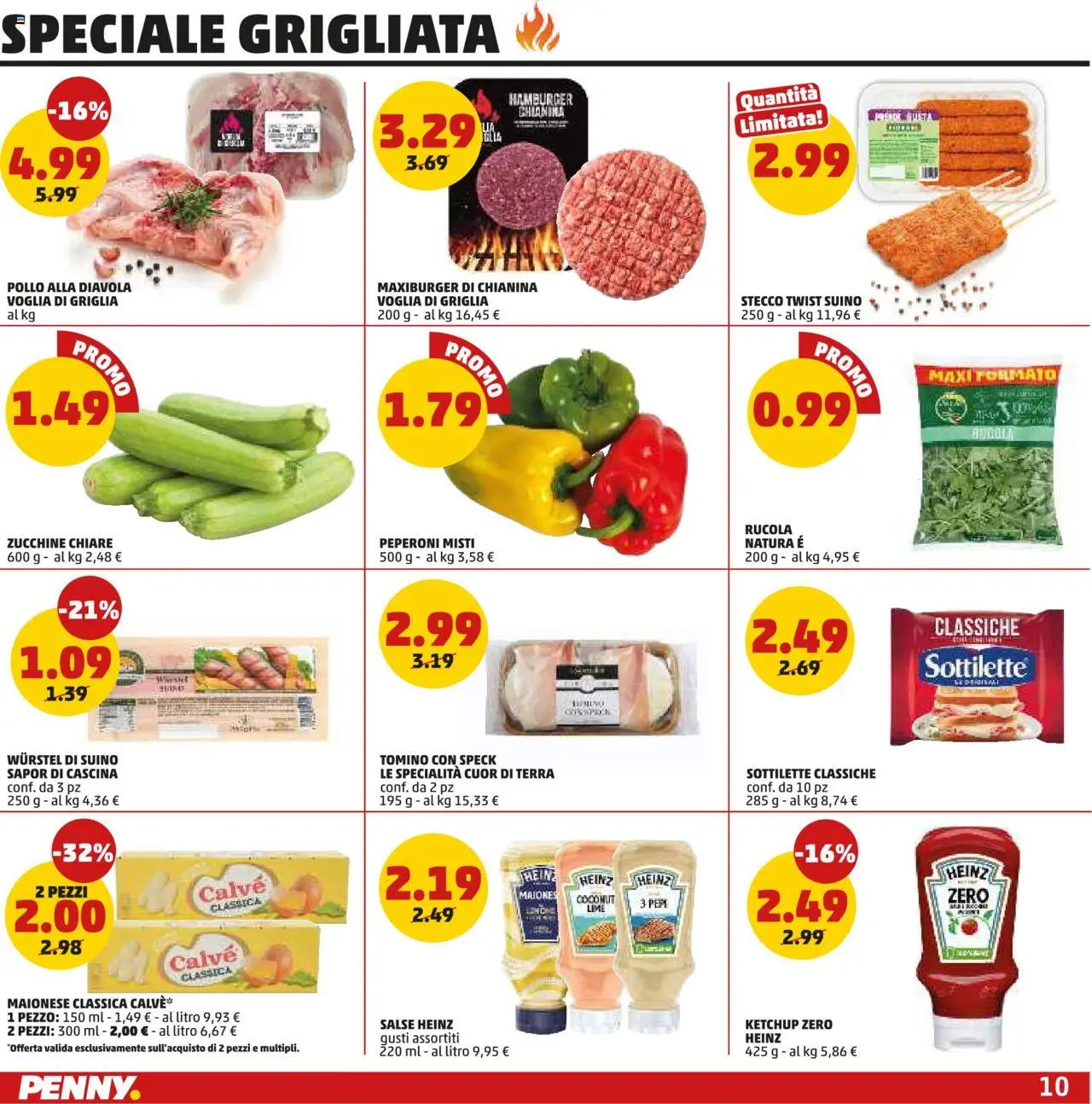 Volantino PENNY del 14.08.2025 | Pagina: 10 | Prodotti: Maionese, Suino, Zucchine, Terra