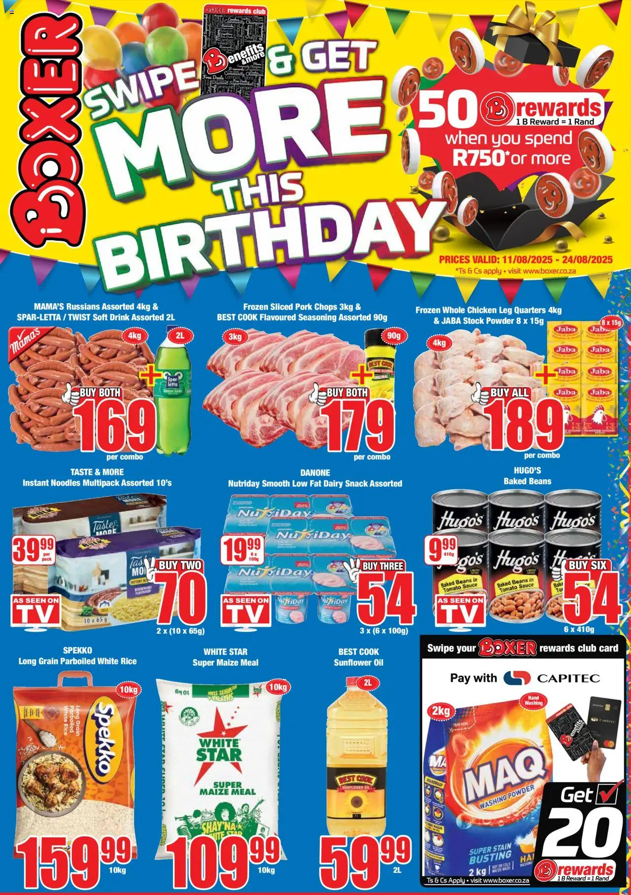 Boxer - Western Cape - Specials │ valid from 11.08.2025 | Page: 1 | Products: Baked beans, Rice, Noodles, Tomato sauce