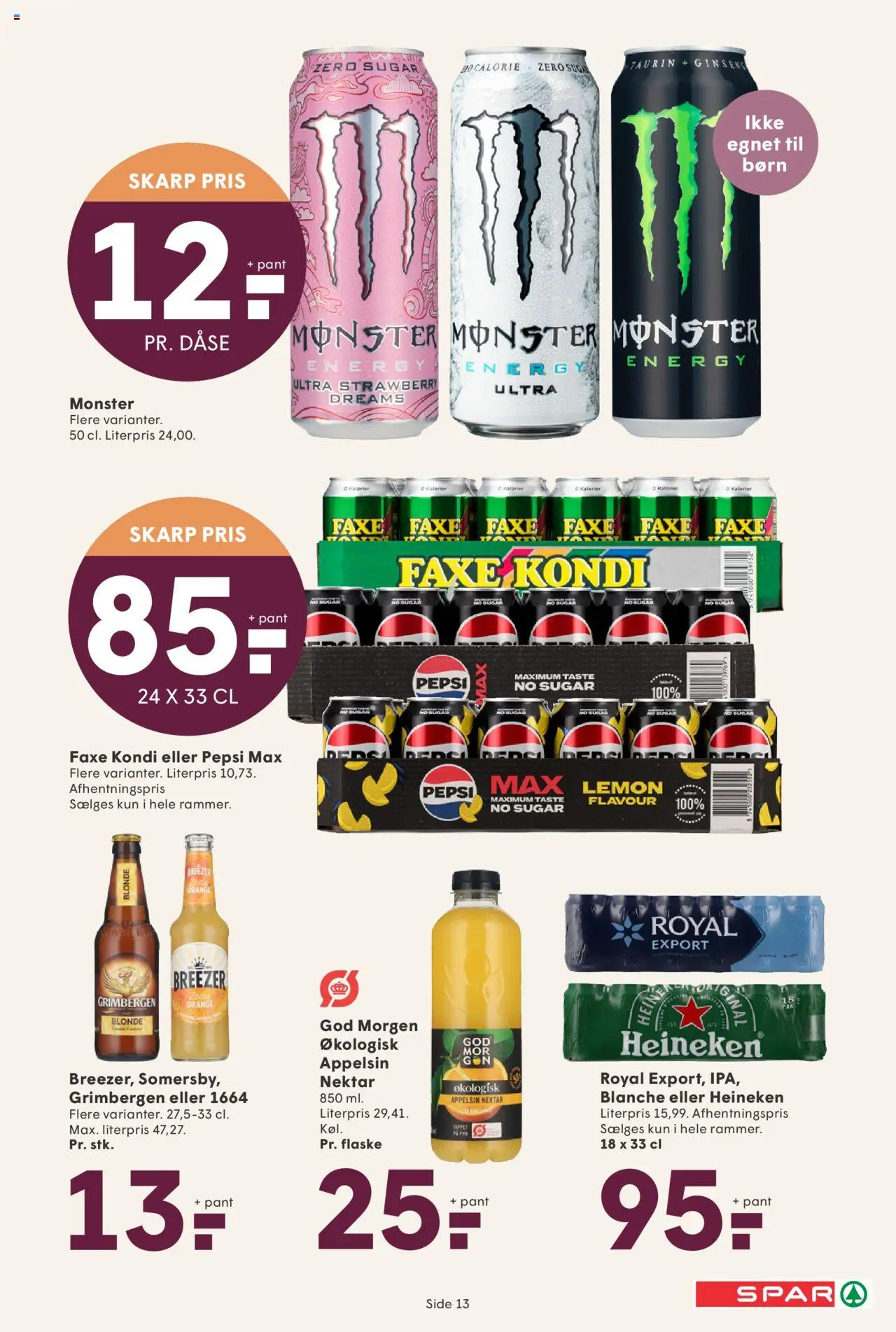 Spar tilbudsavis – gyldig fra 17.10.2025 | Side: 13 | Produkter: Faxe Kondi, Pepsi, Pepsi Max