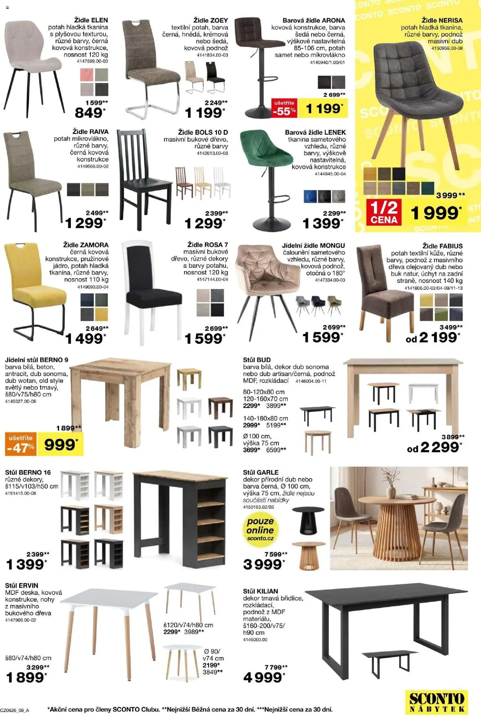 Sconto nábytek leták od 22.04.2026 | Strana: 9 | Produkty: Nábytek, Stůl, Židle, Barvy