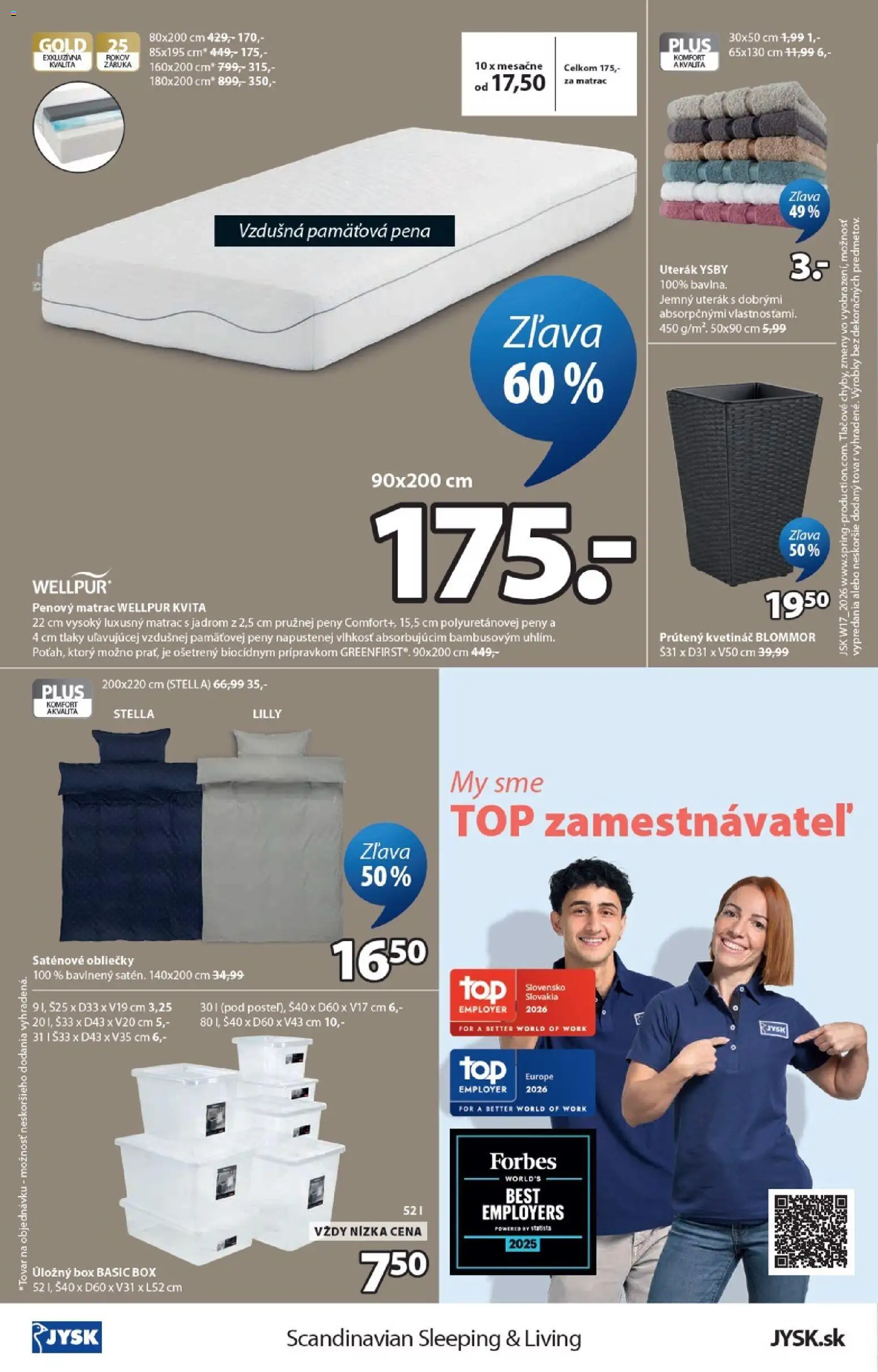 Nové JYSK akcie – leták je platný od 20.04.2026 | Strana: 8 | Produkty: Matrac, Obliečky, Kvetináč
